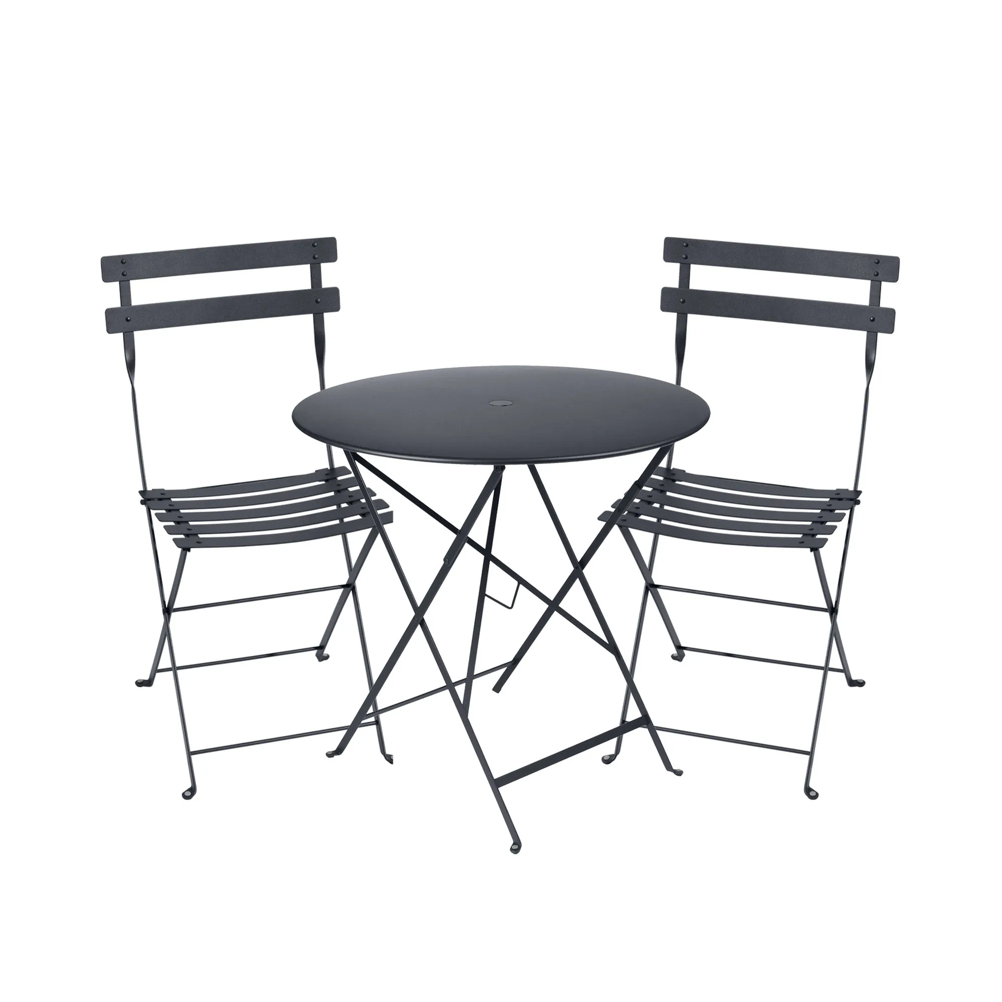 Bistro spisegruppe bord 77cm & 2 metall stoler - 1