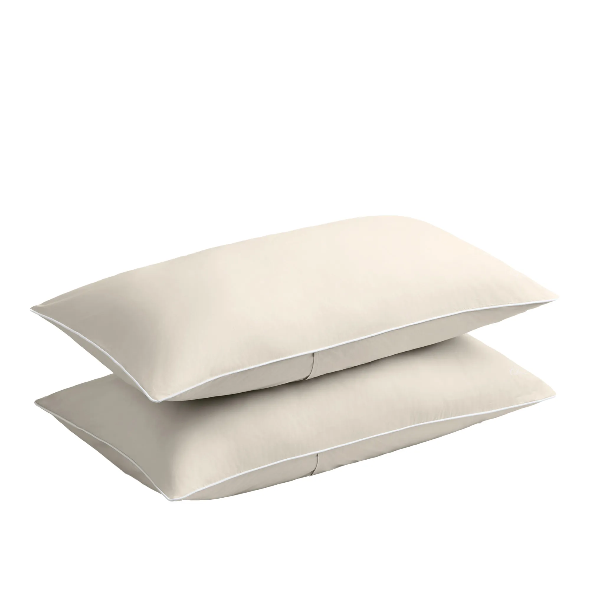 Percale Sand/White putetrekk 2-pakning - 1