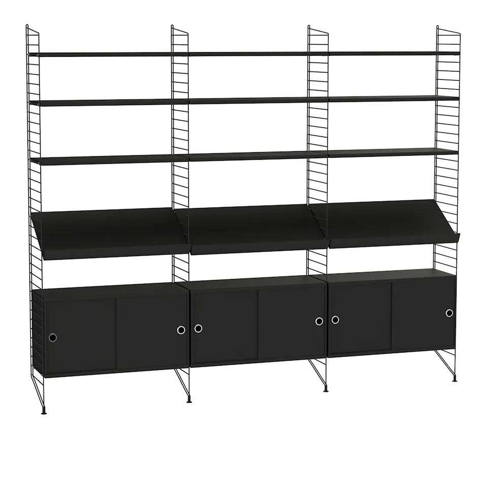 Stue hyllesystem G svart/svart