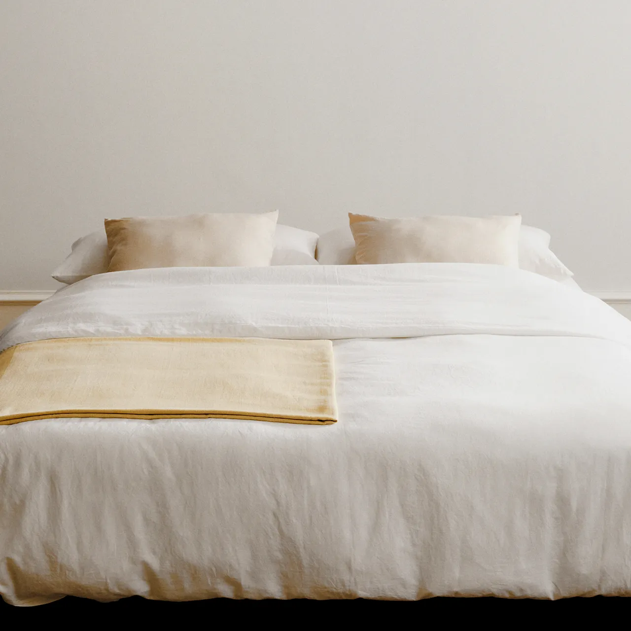 Linen Blend Crisp White dynetrekk