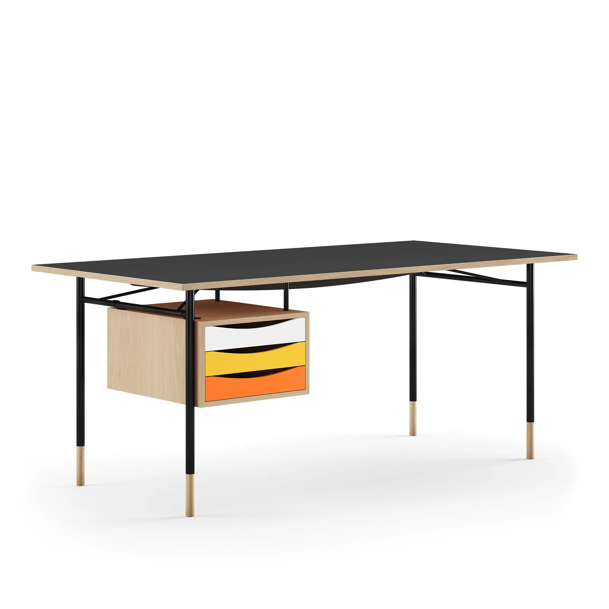 Nyhavn skrivebord 190 cm Warm med skuffer - 1