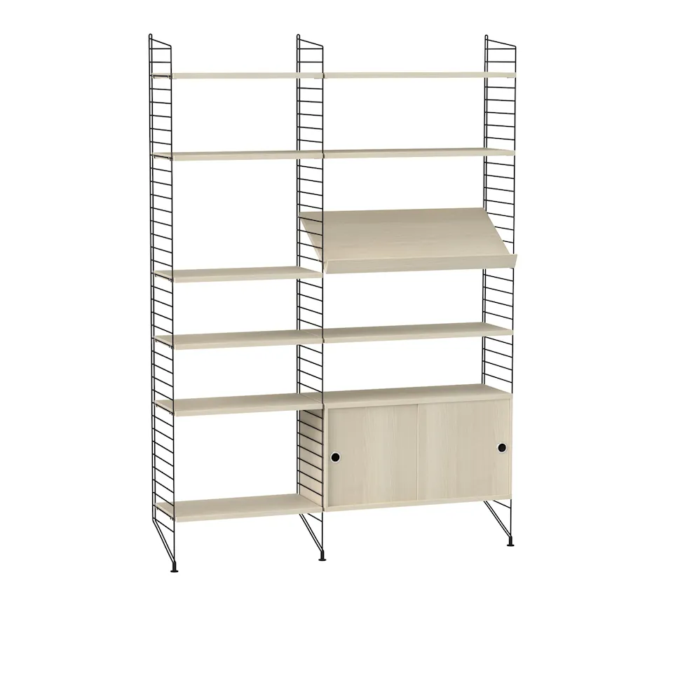 Stue hyllesystem H ask/svart