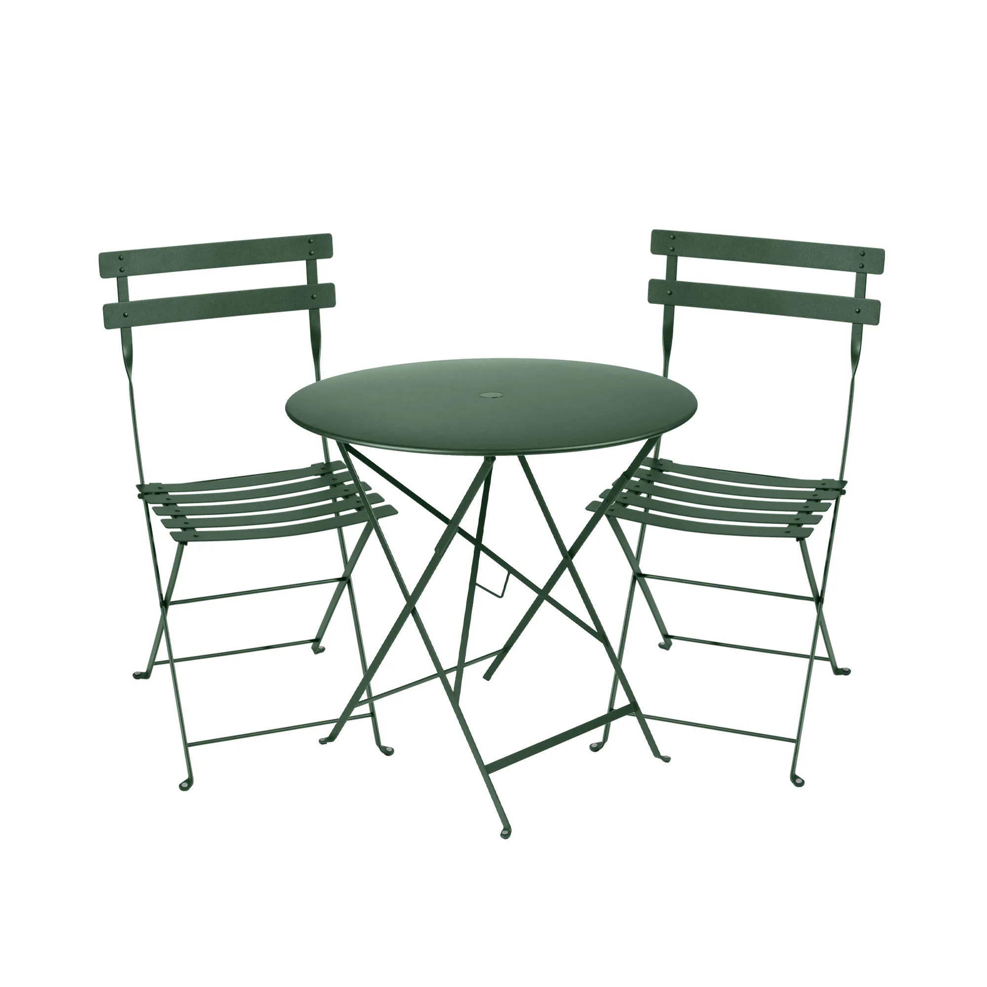 Bistro spisegruppe bord 77cm & 2 metall stoler - 1