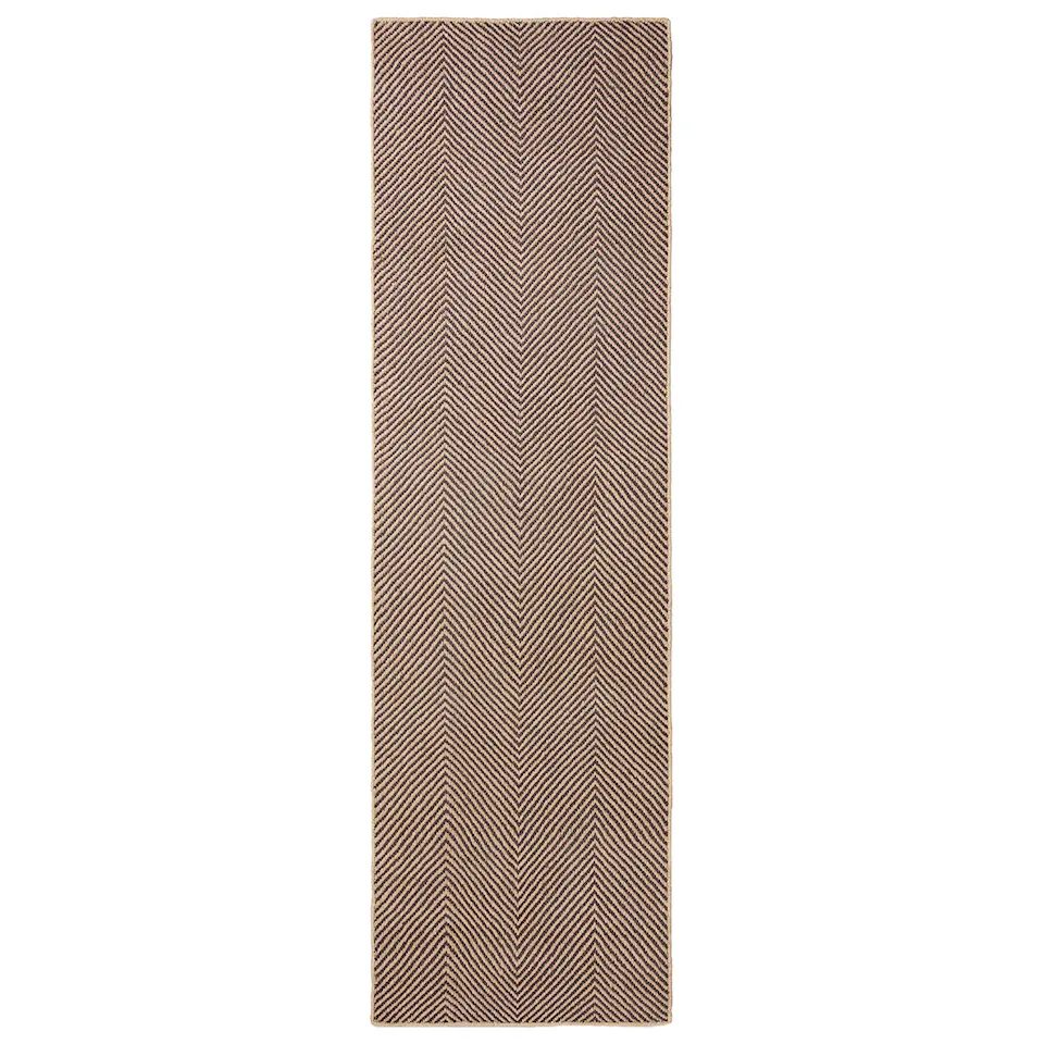 Jute Herringbone Natural/Brown teppe