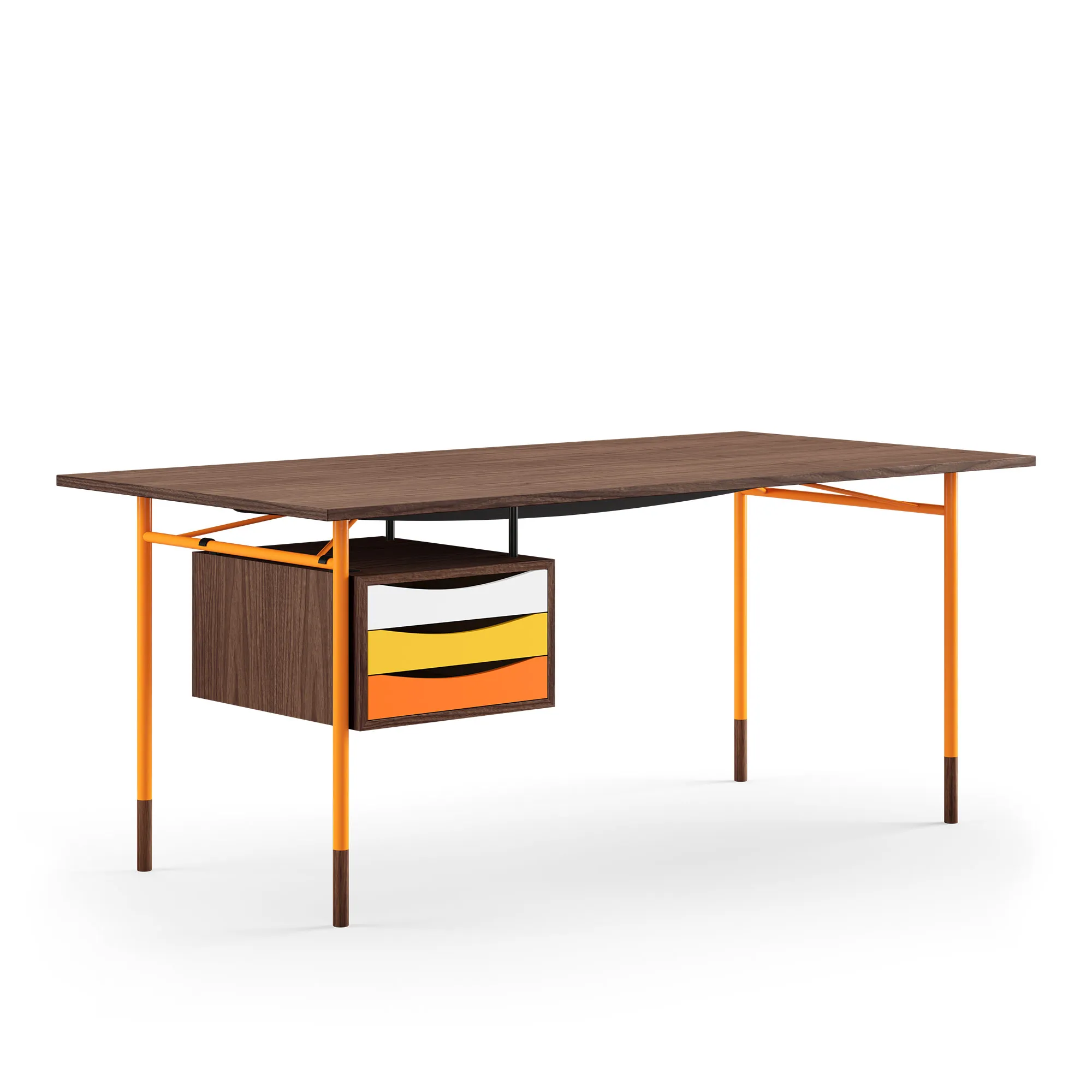 Nyhavn skrivbord 170 cm Warm med lådor Orange - 1