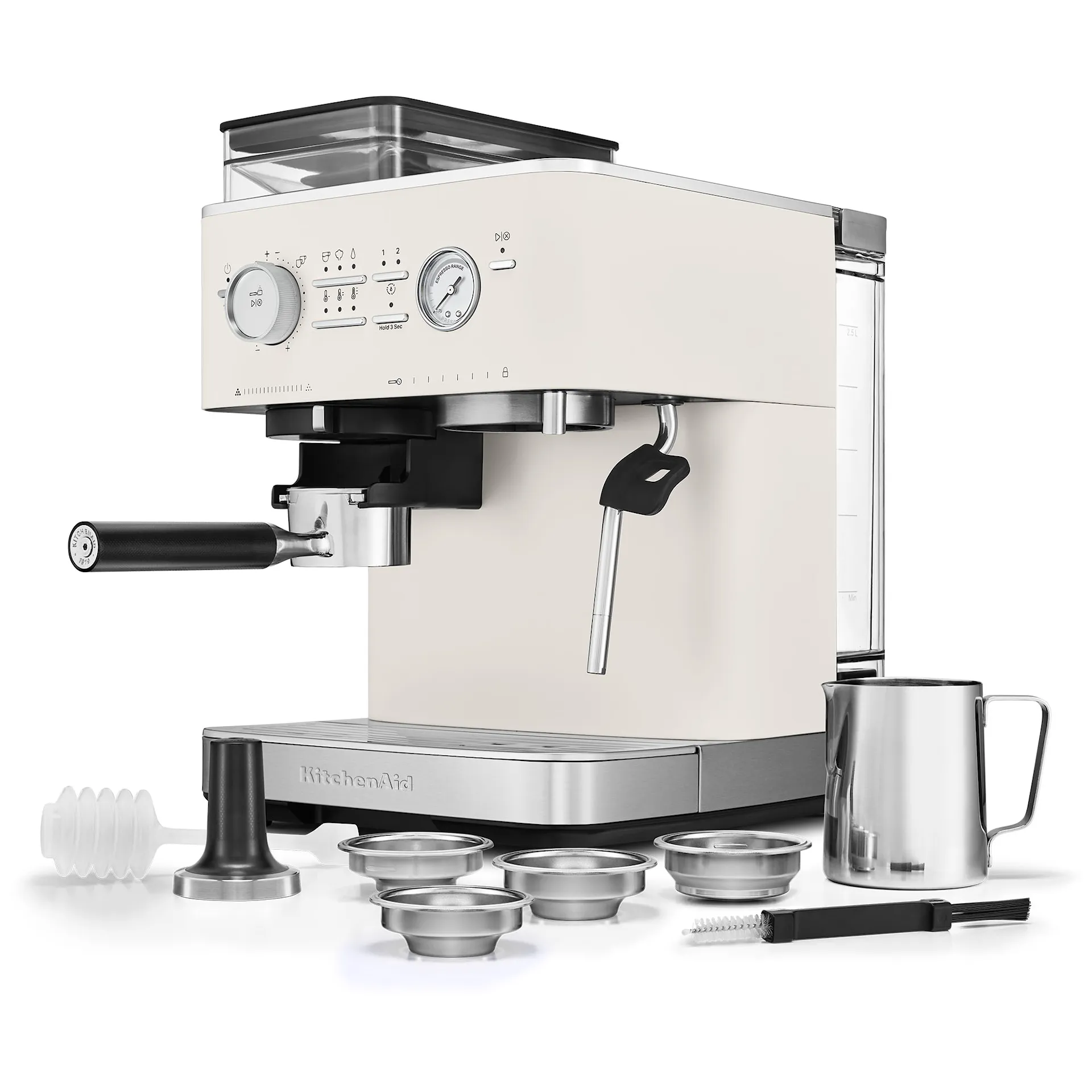 Halvautomatisk espressomaskin med kvern porselen hvit 5KES6551EPL - KitchenAid - NO GA