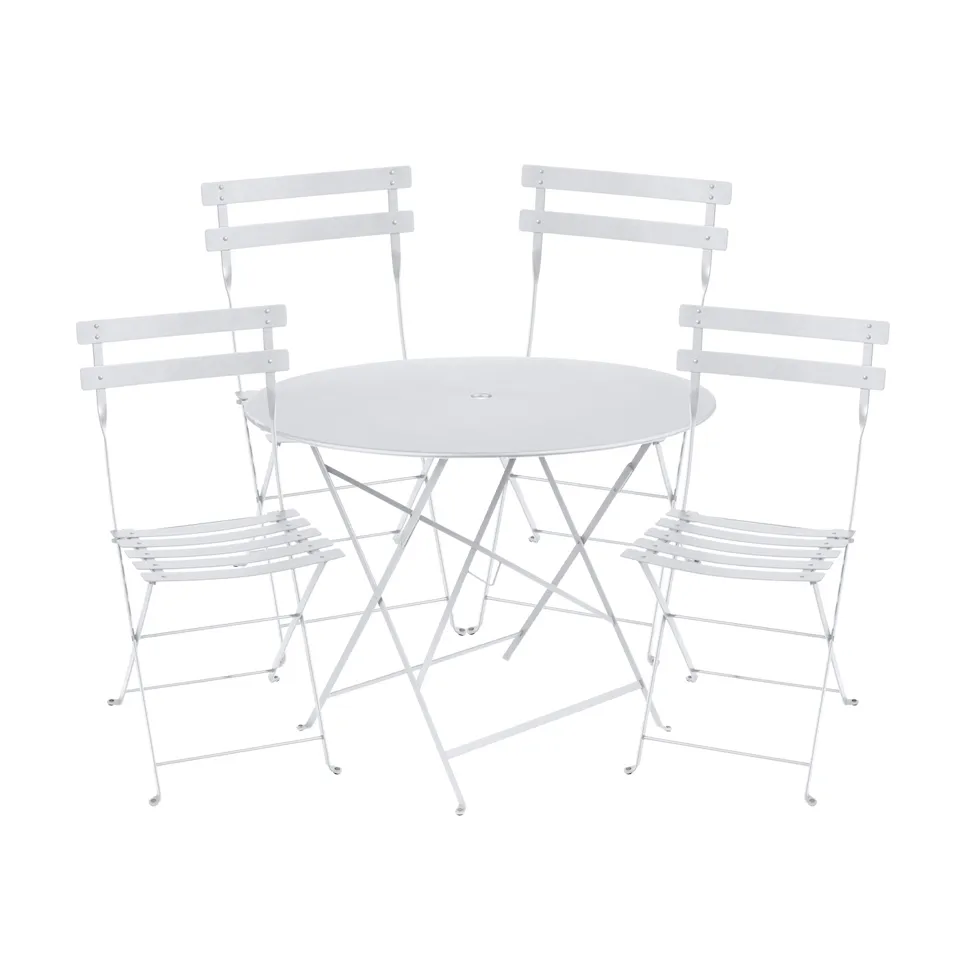 Bistro spisegruppe Ø 96 cm og 4 metallstoler