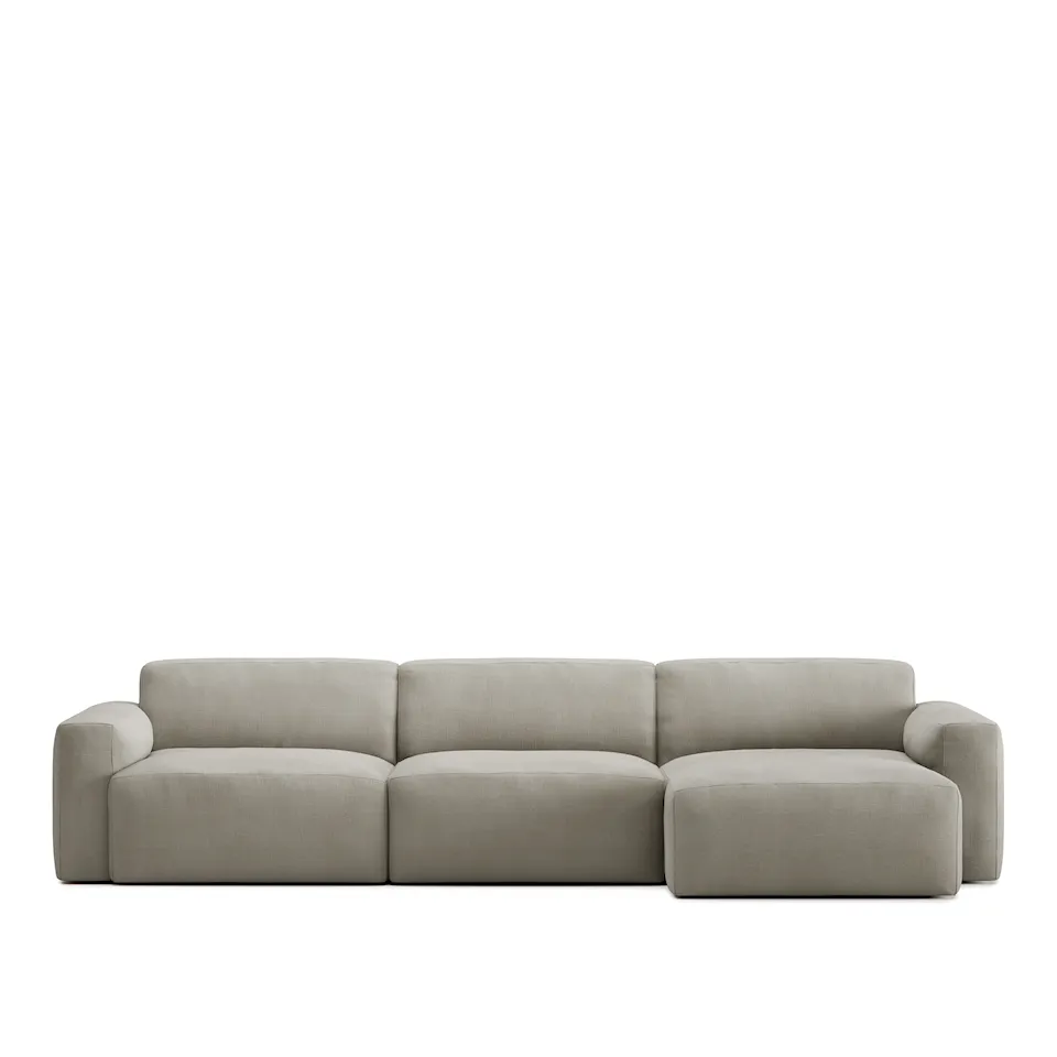 Brick 3-Seater Chaise Lounge Right - Shadow Khaki