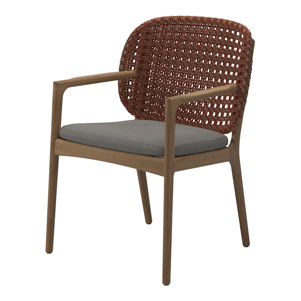 Kay Dining Chair with Arms Copper/ Rainy Grey