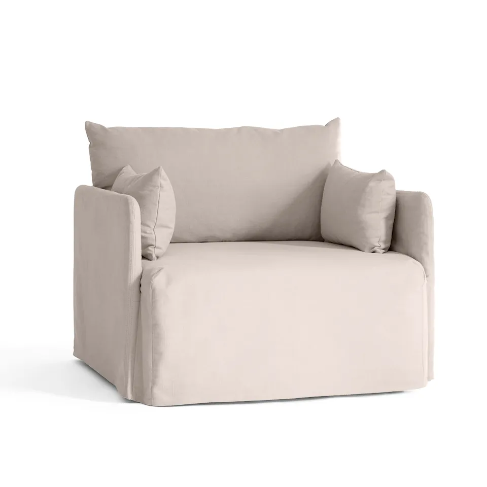 Offset 1-Seater With Loose Cover Fabric Cotlin Oat