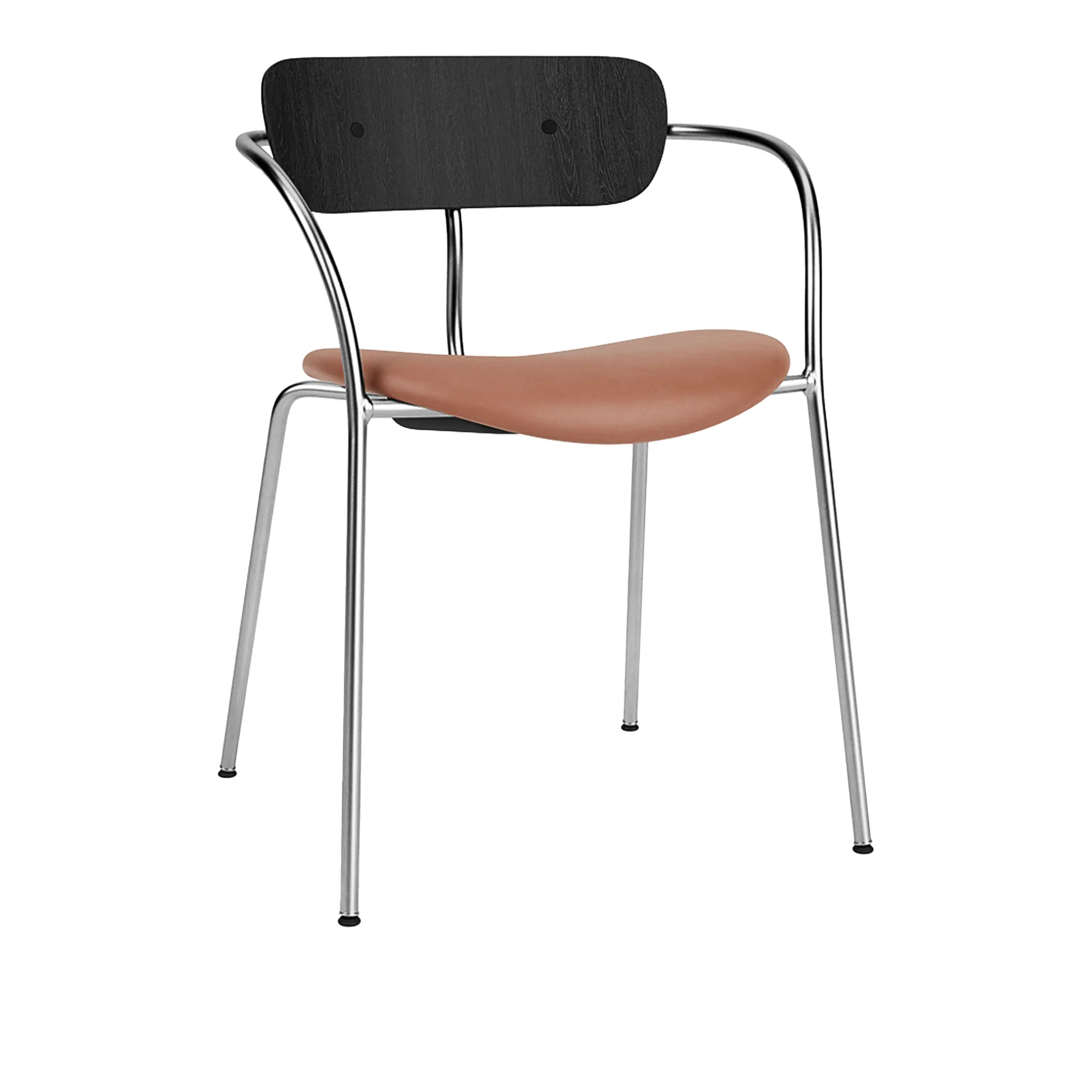 Pavilion Armchair AV4 seat upholstered chrome - 1