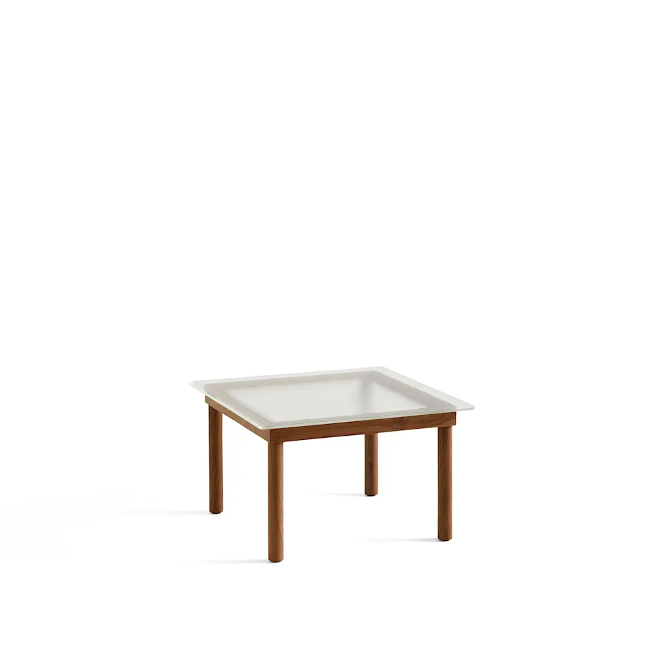 Kofi Water-Based Lacquered Walnut Frame W. Clear Reeded Glass Tabletop 60X60