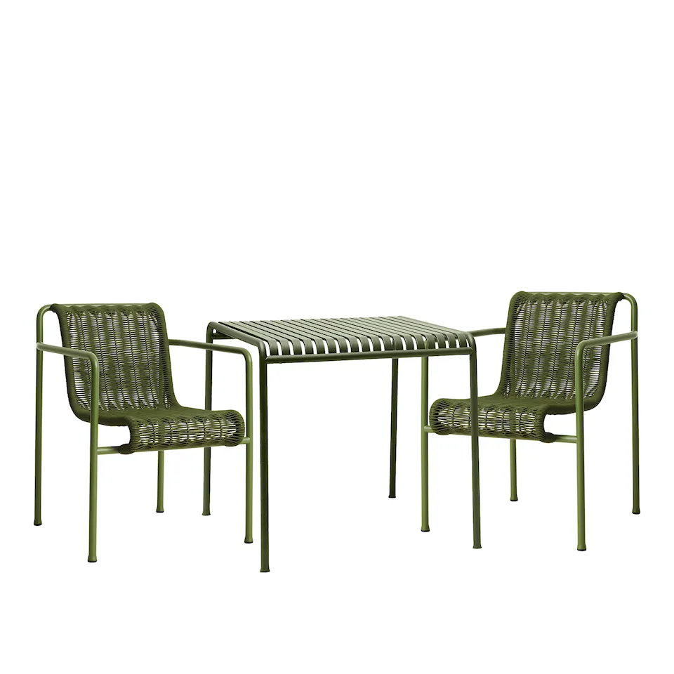Palissade cord spisegruppe med bord & 2 karmstoler