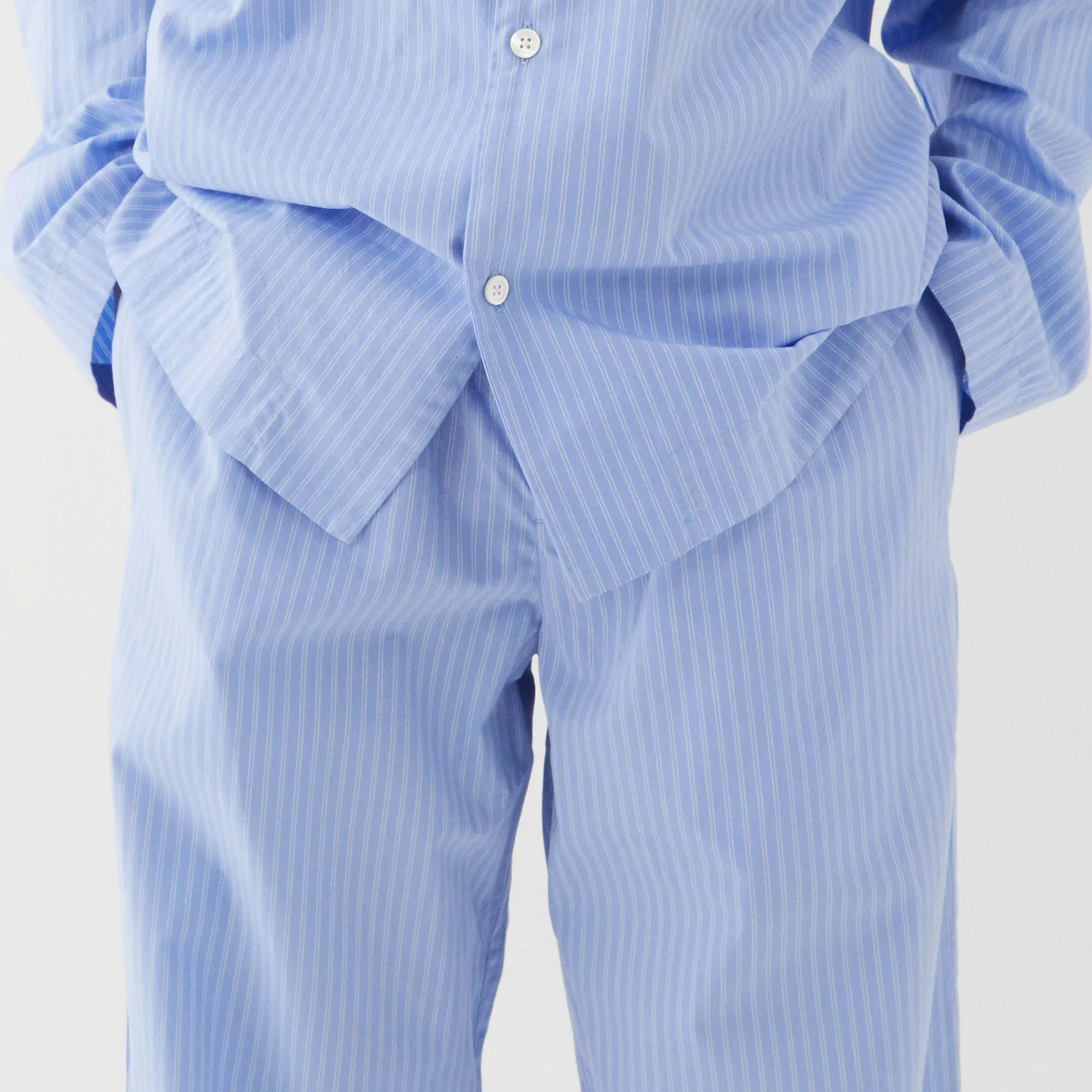 Poplin Pyjamas Pants Blue Pin Stripes - TEKLA - NO GA