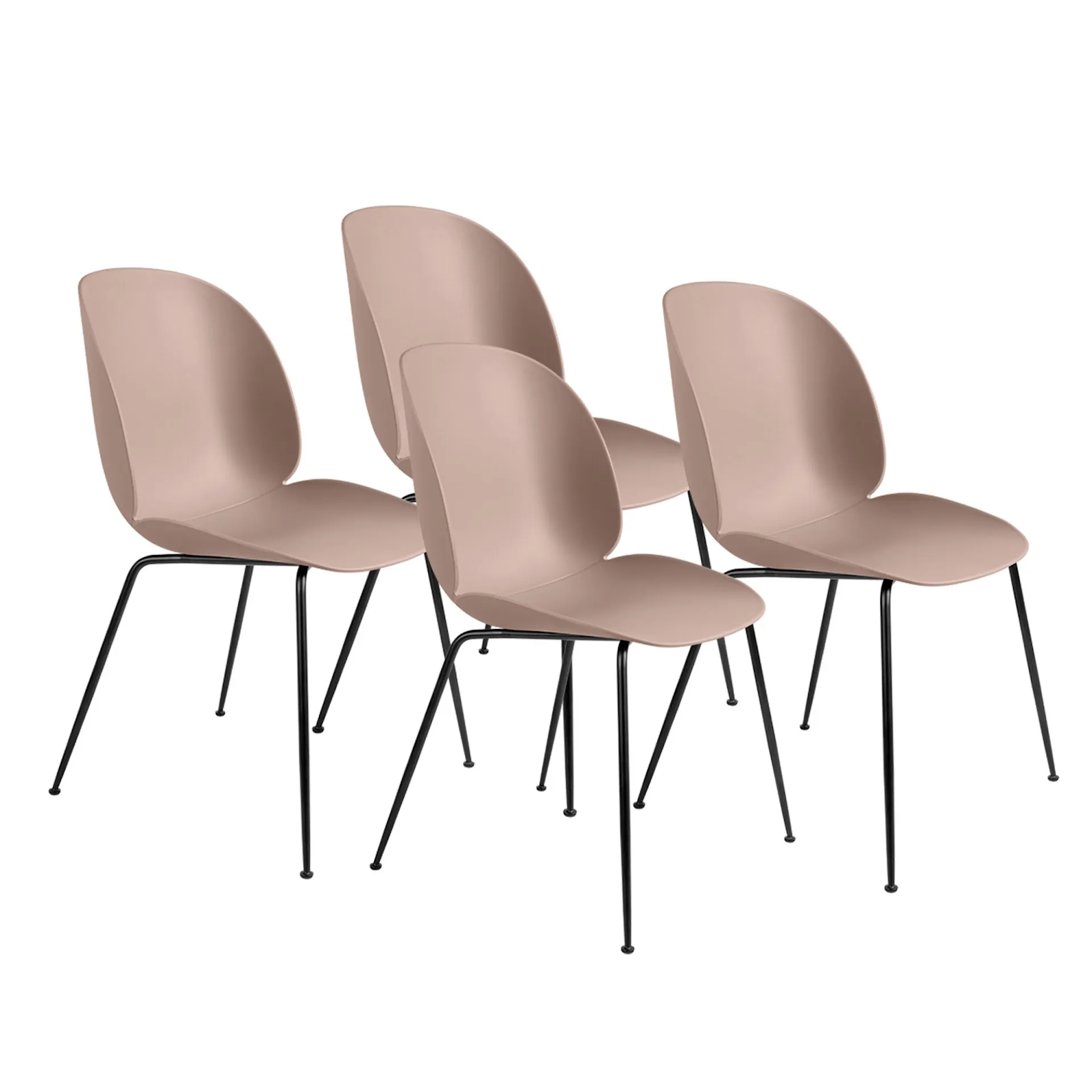 Beetle Dining Chair Un-upholstered - Colli of 4 - Gubi - GamFratesi - NO GA