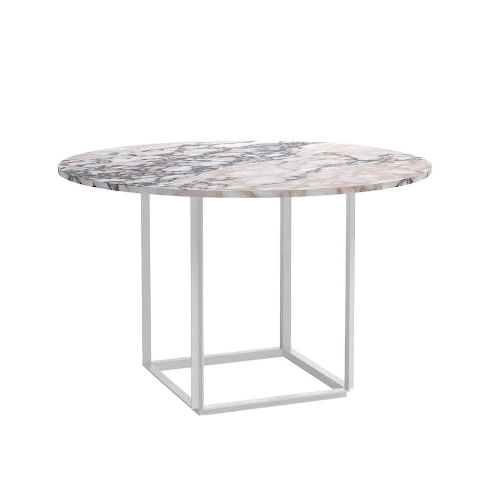 Florence Dining Table Ø120 / White Viola Marble