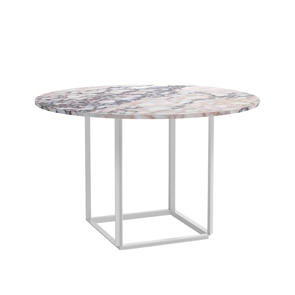 Florence Dining Table Ø120 / White Viola Marble