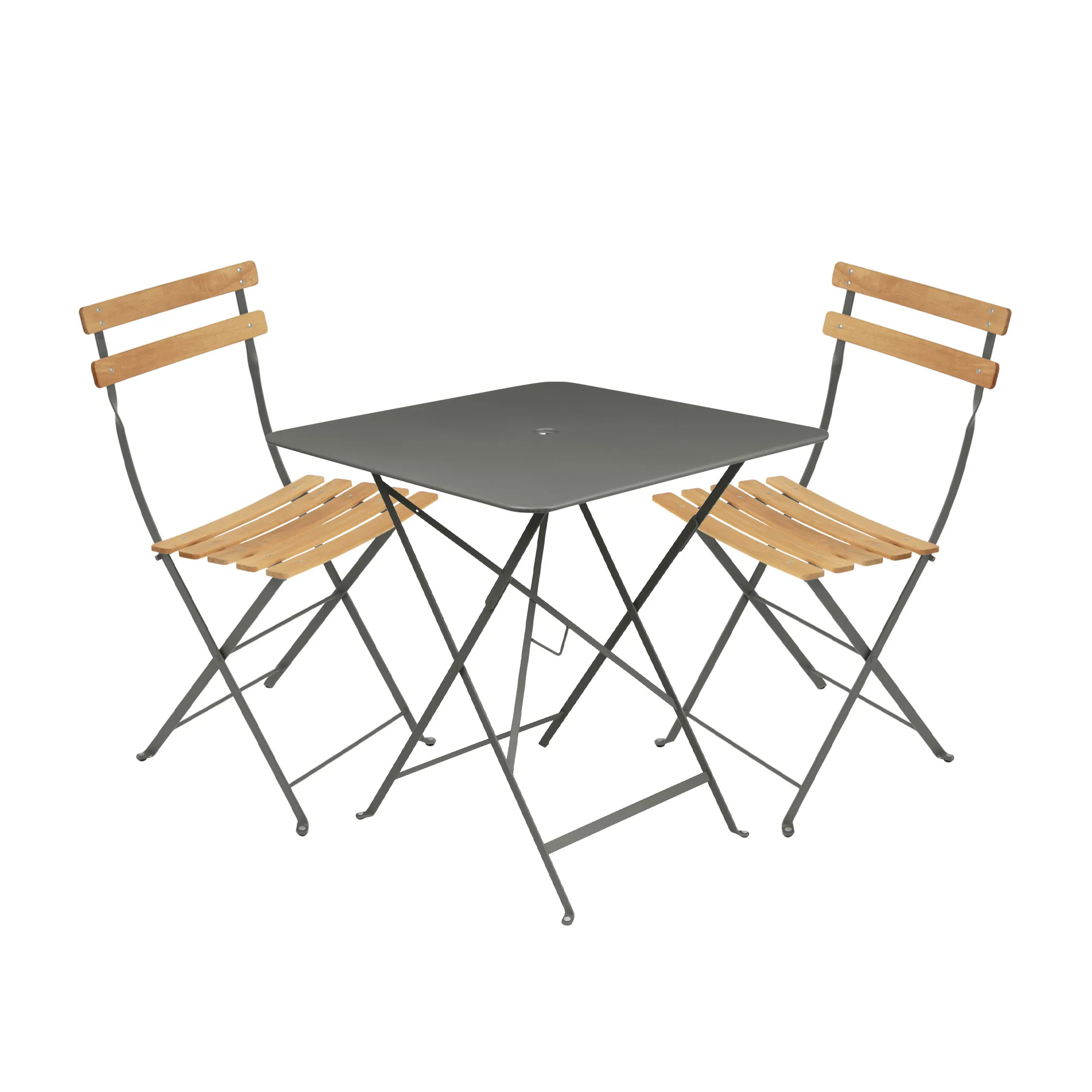 Bistro spisegruppe bord 71cm & 2 tre stoler - 1