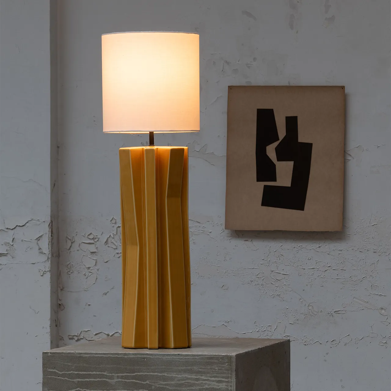 Bordlampe °3 gul - hvit yucca