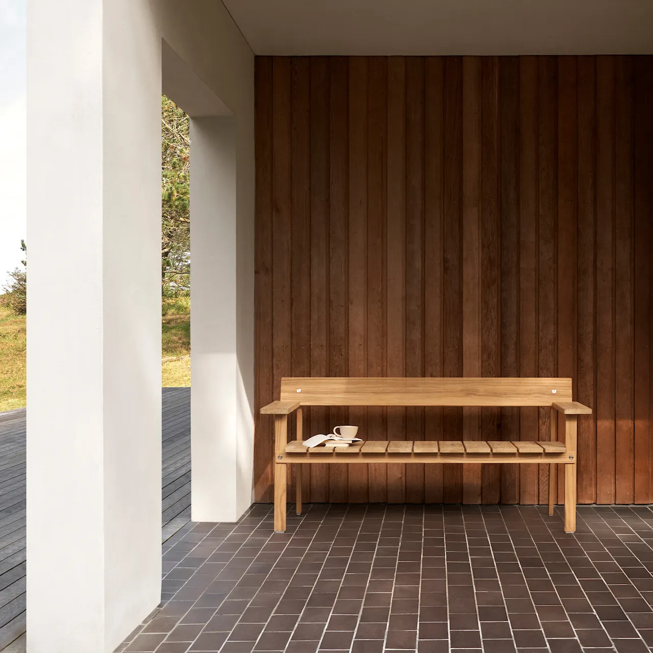 GL101 Timbur Outdoor Bench, Ubehandlet teak