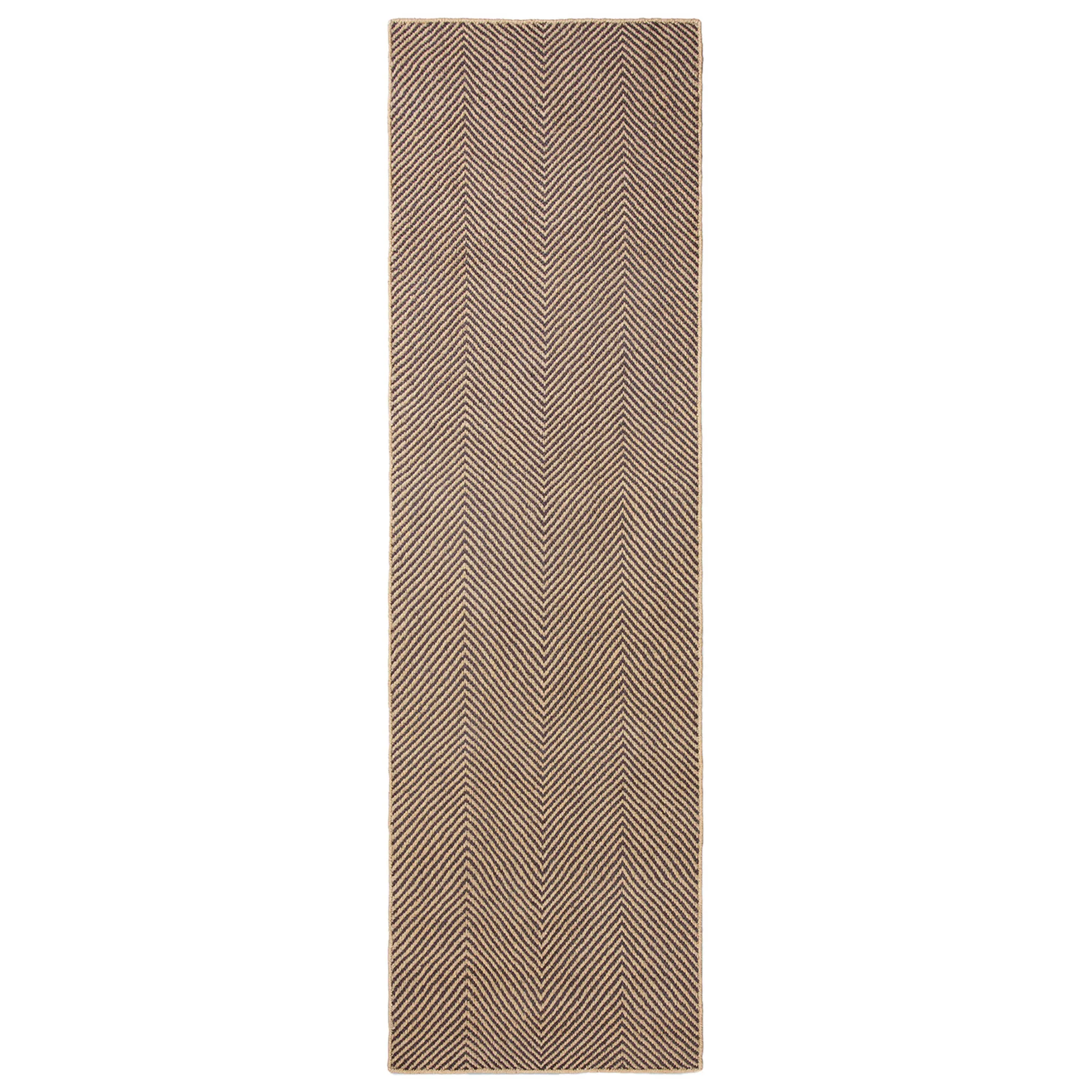 Jute Herringbone Natural/Brown teppe - 1