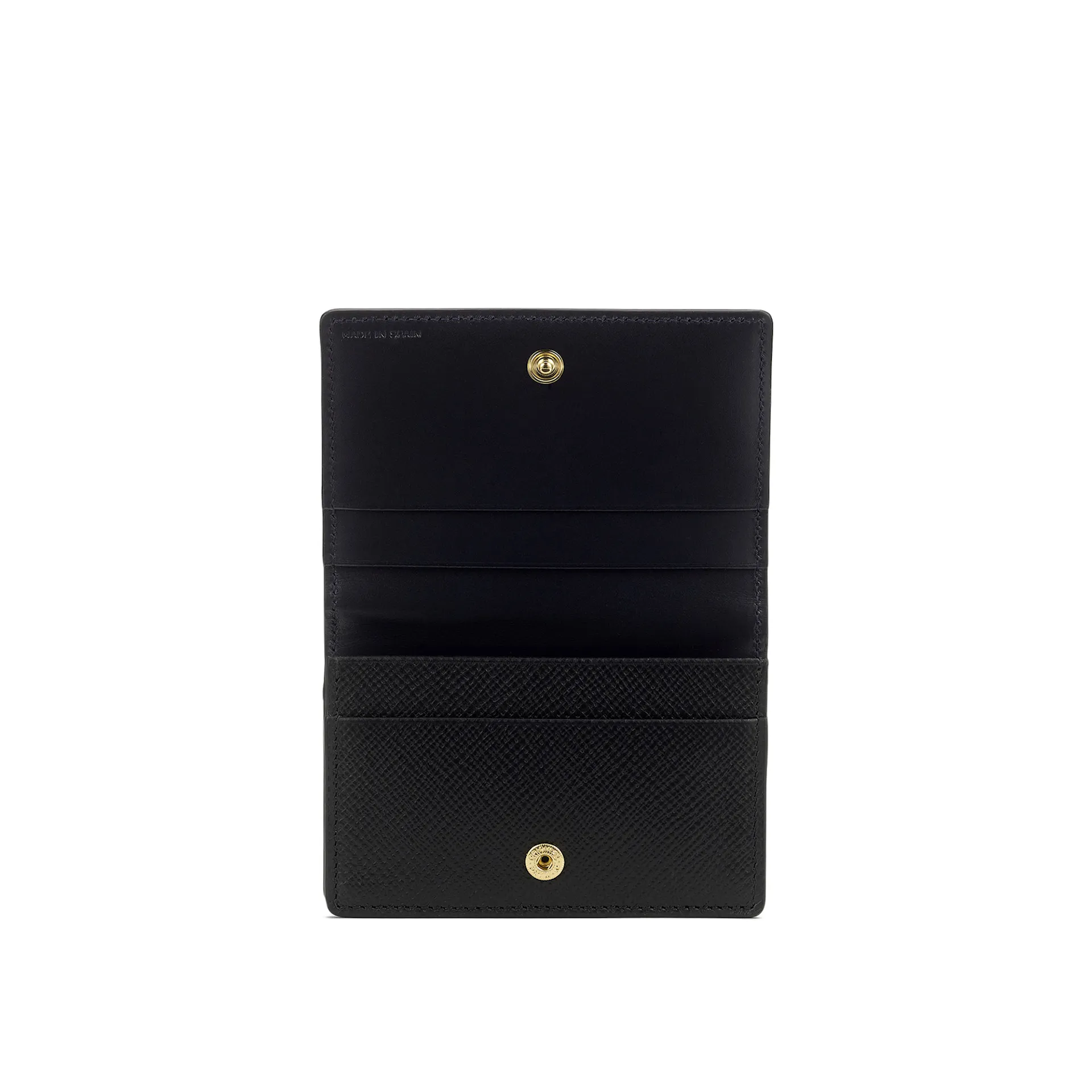 Panama Folded Card Holder - Black - Smythson - NO GA