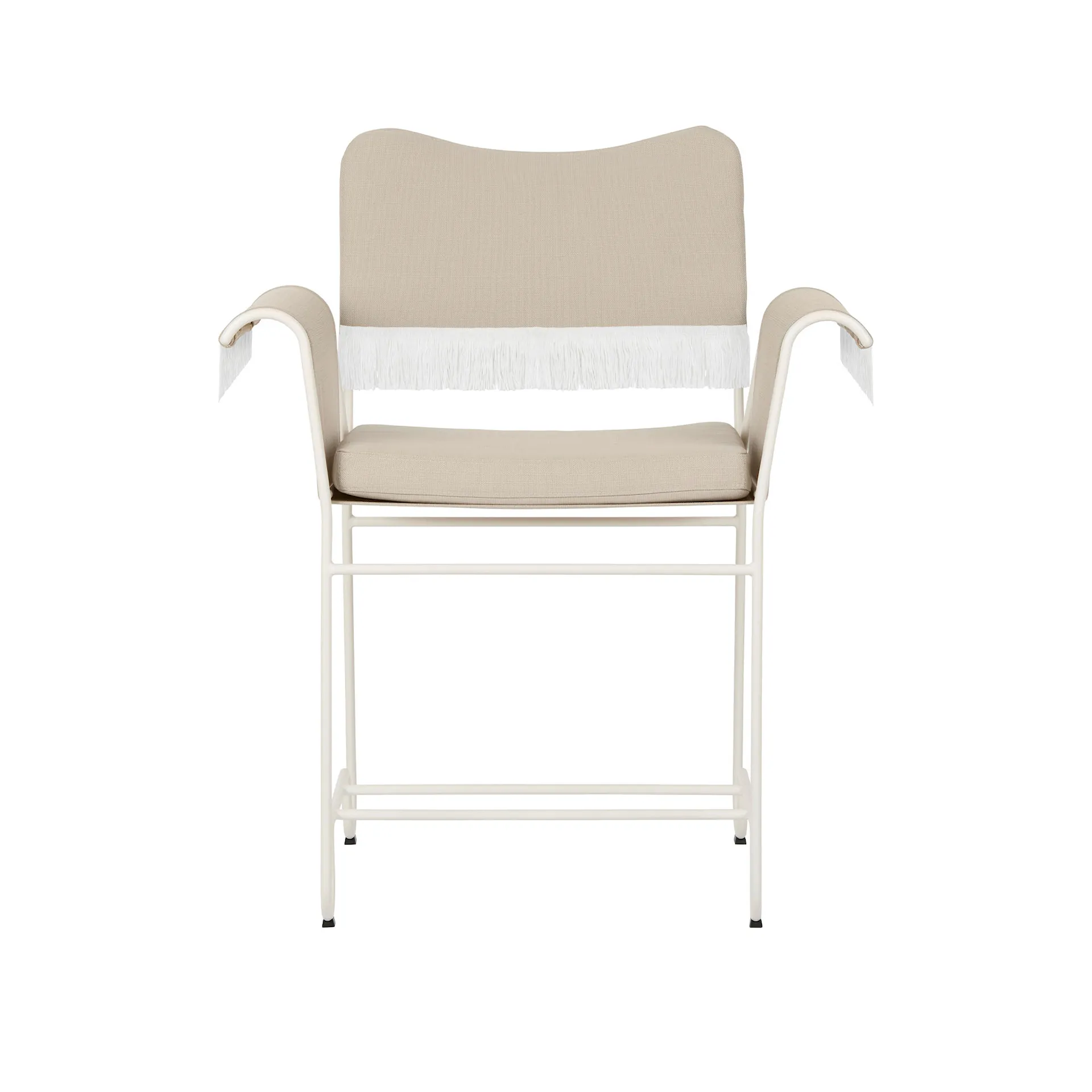 Tropique Dining Chair With Fringes, Classic White Semi Matt Base - Gubi - Mathieu Matégot - NO GA