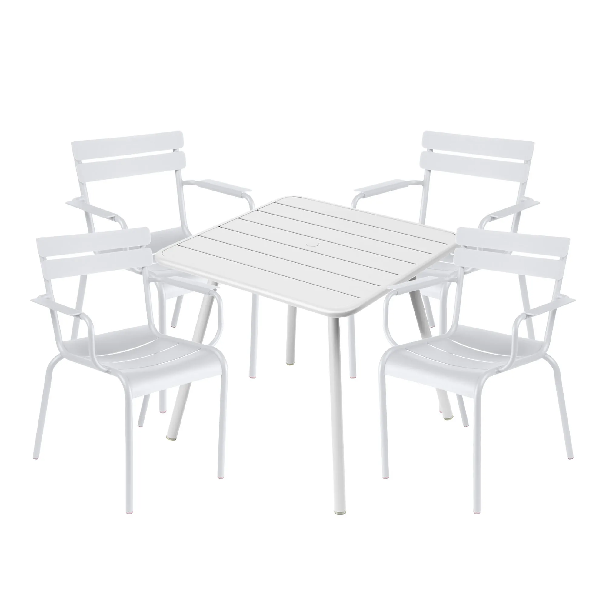 Luxembourg spisegruppe firbent bord & 4 karmstoler - 1