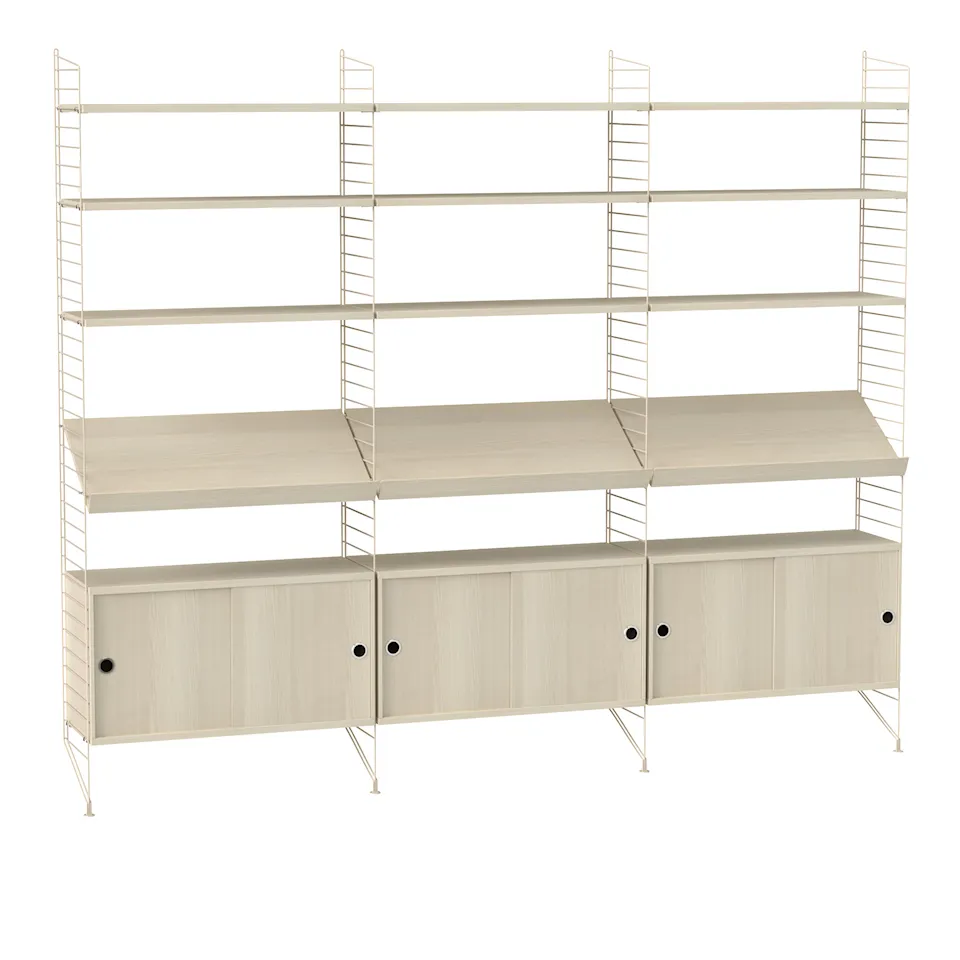 Stue hyllesystem G ask/beige