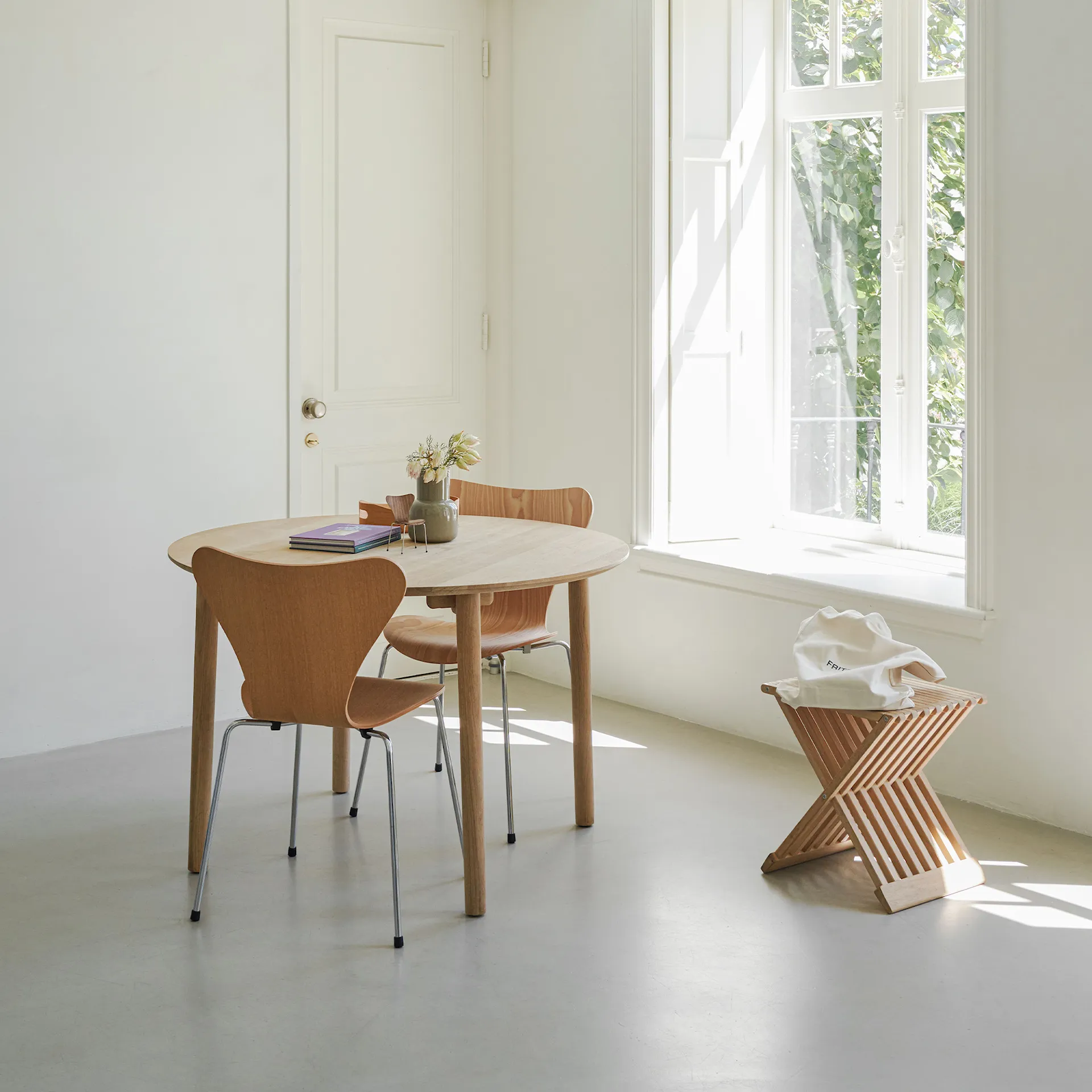 Series 7 stol 3107 trefiner stålram krom - Fritz Hansen - Arne Jacobsen - NO GA