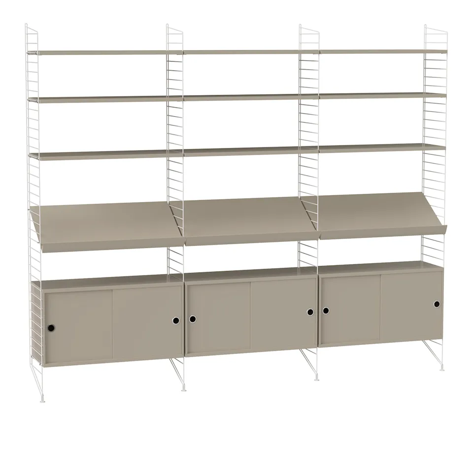 Stue hyllesystem G beige/hvit
