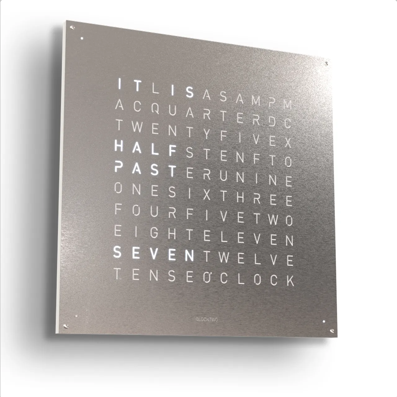 Qlocktwo Earth 90 Creator's Edition – Stainless Steel