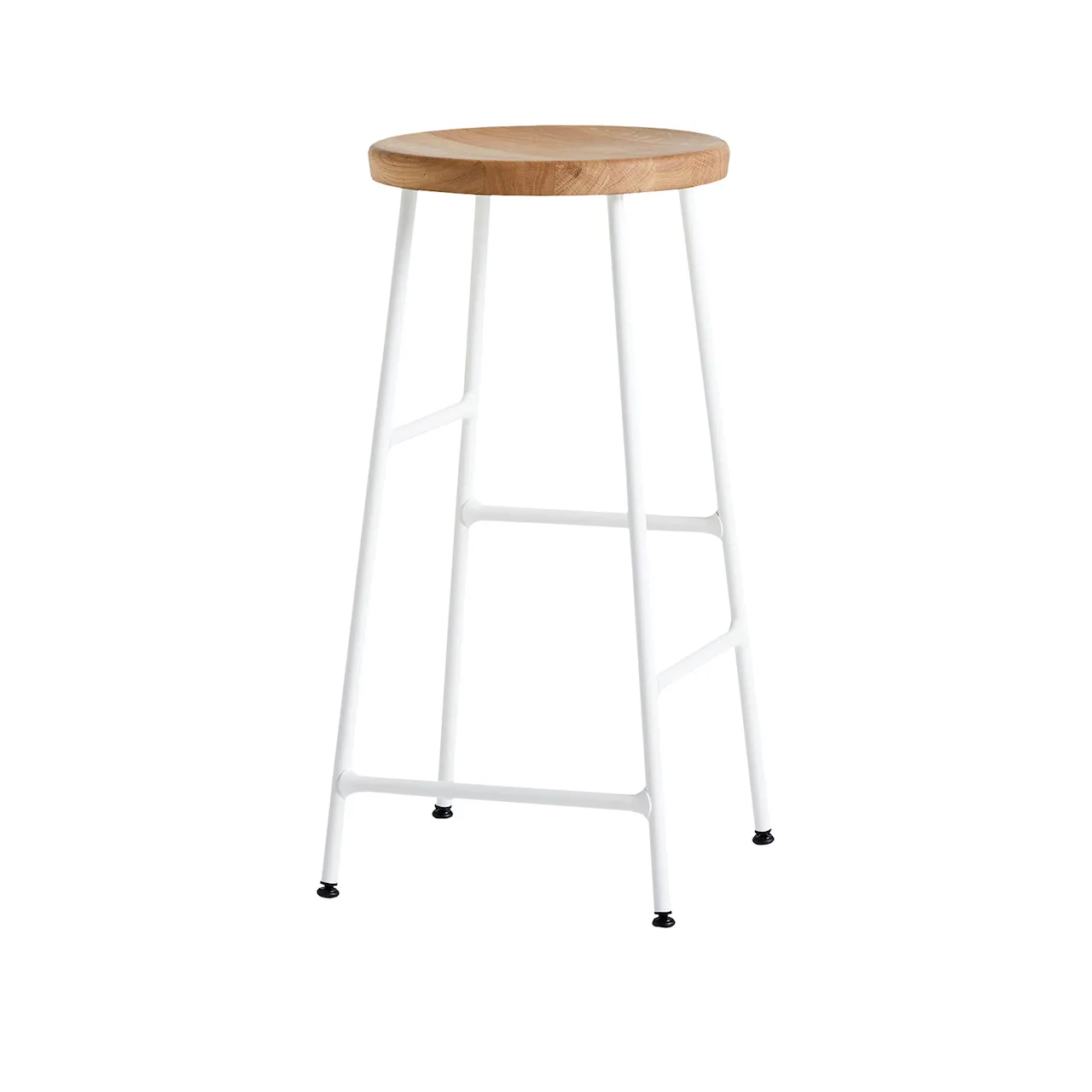 Cornet Bar Stool Low - Smoked Oiled Oak - Chromed Steel