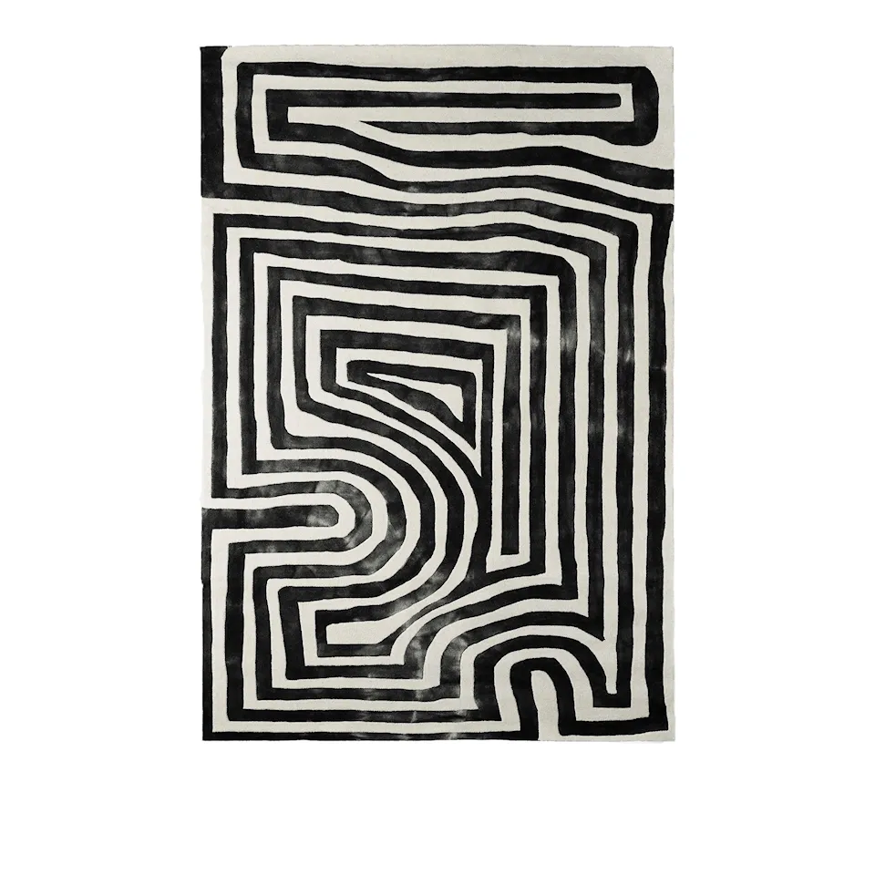 DD Psychedelic Labyrinth Rug Charcoal