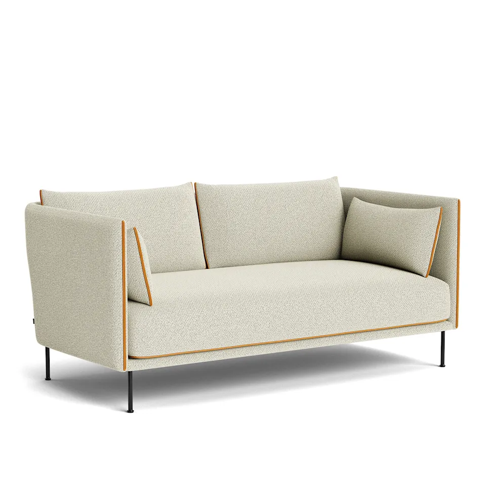 Silhouette 2-seters sofa Cognac Piping/Black