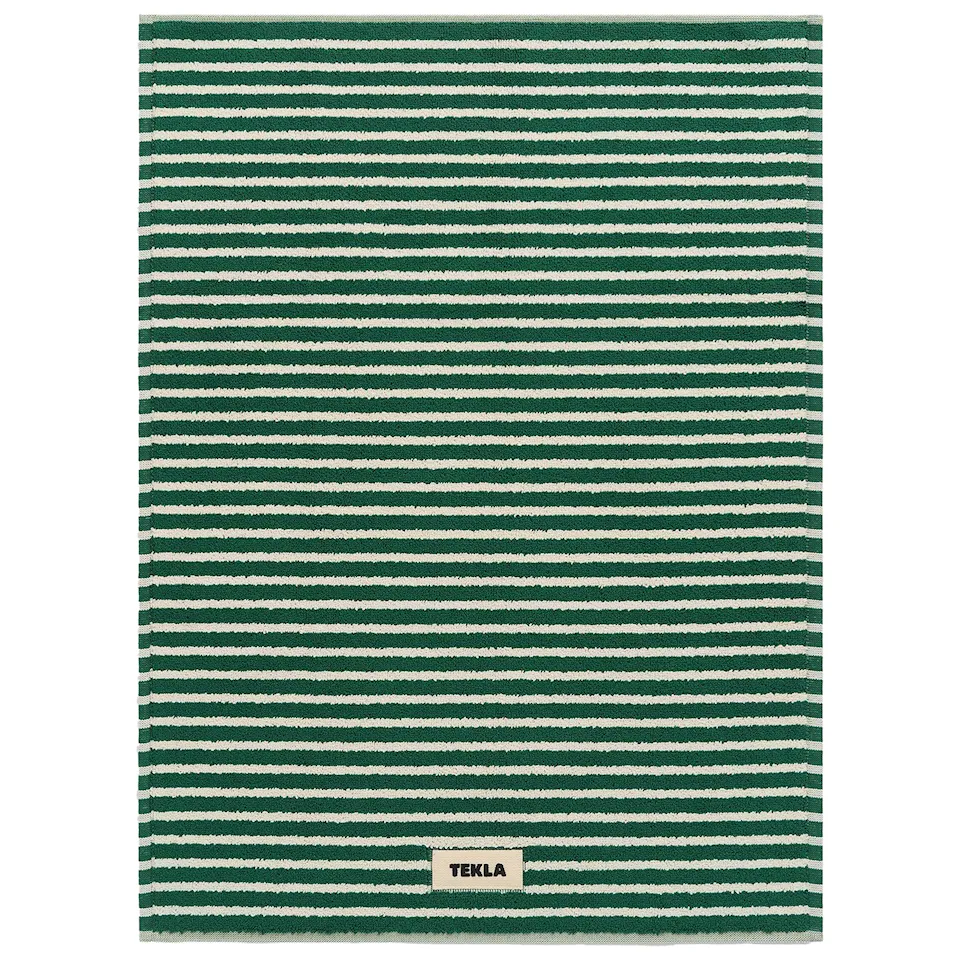 Terry Teal Green Stripes badrumsmatta 50x70 cm 
