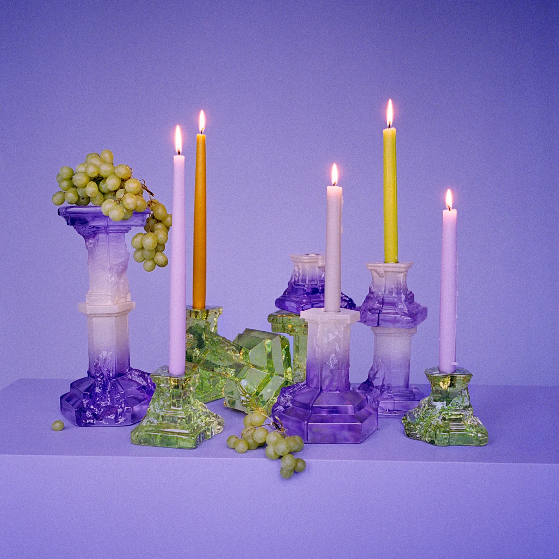 Rocky Barouqe Candlestick Lime - Kosta Boda - NO GA