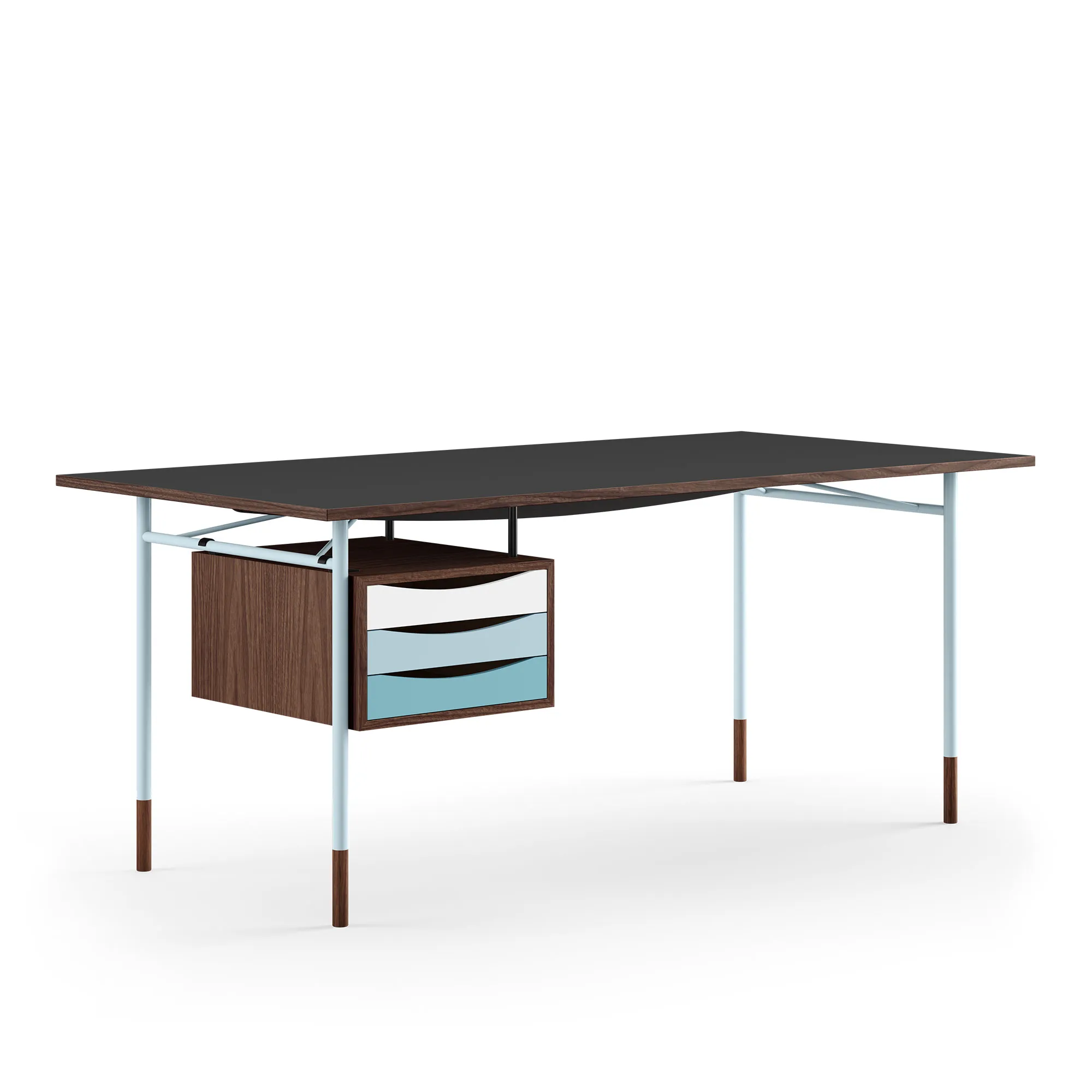 Nyhavn skrivbord 170 cm Cold med lådor Light blue - 1