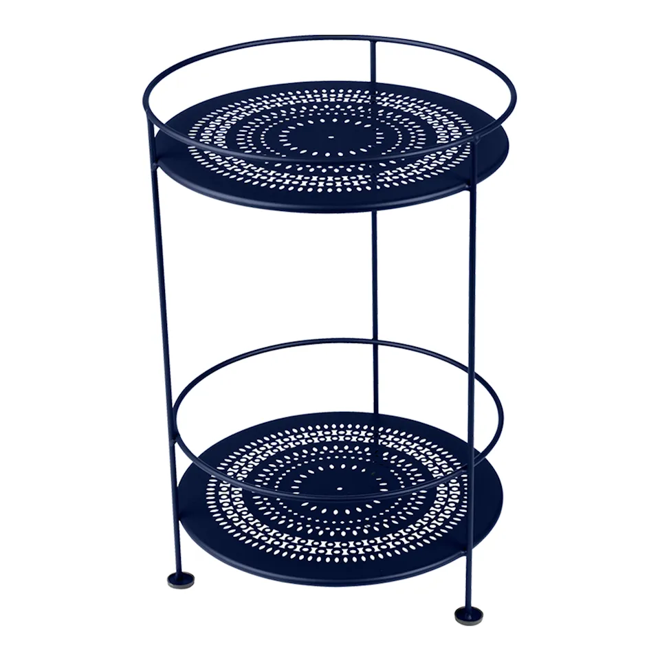 Guinguette Side Table With Perforated Double Top Deep Blue 92