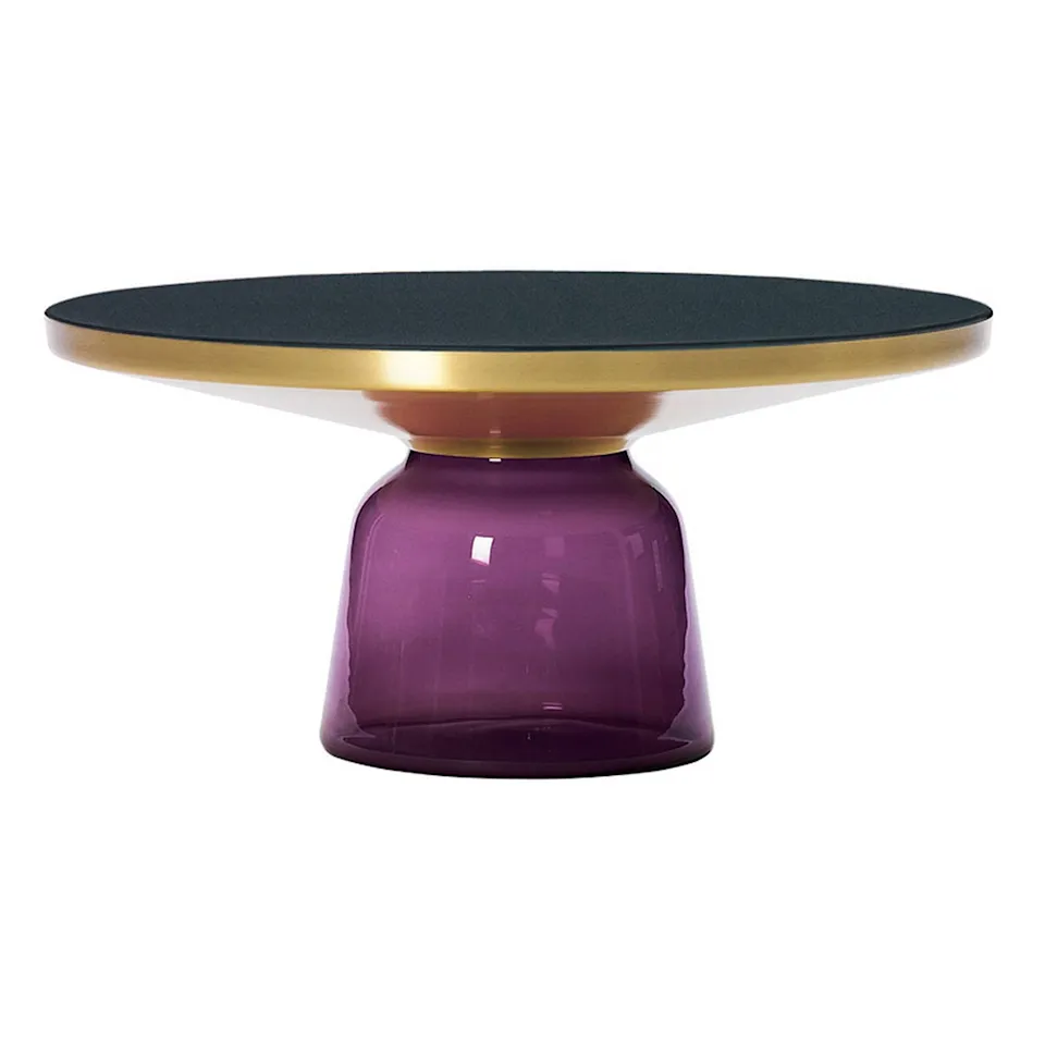 Bell Coffee Table, Mässingstopp, Amethyst Violet