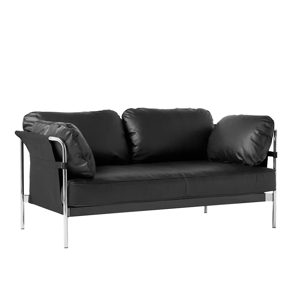 Can 2-seters sofa Chrome/Black