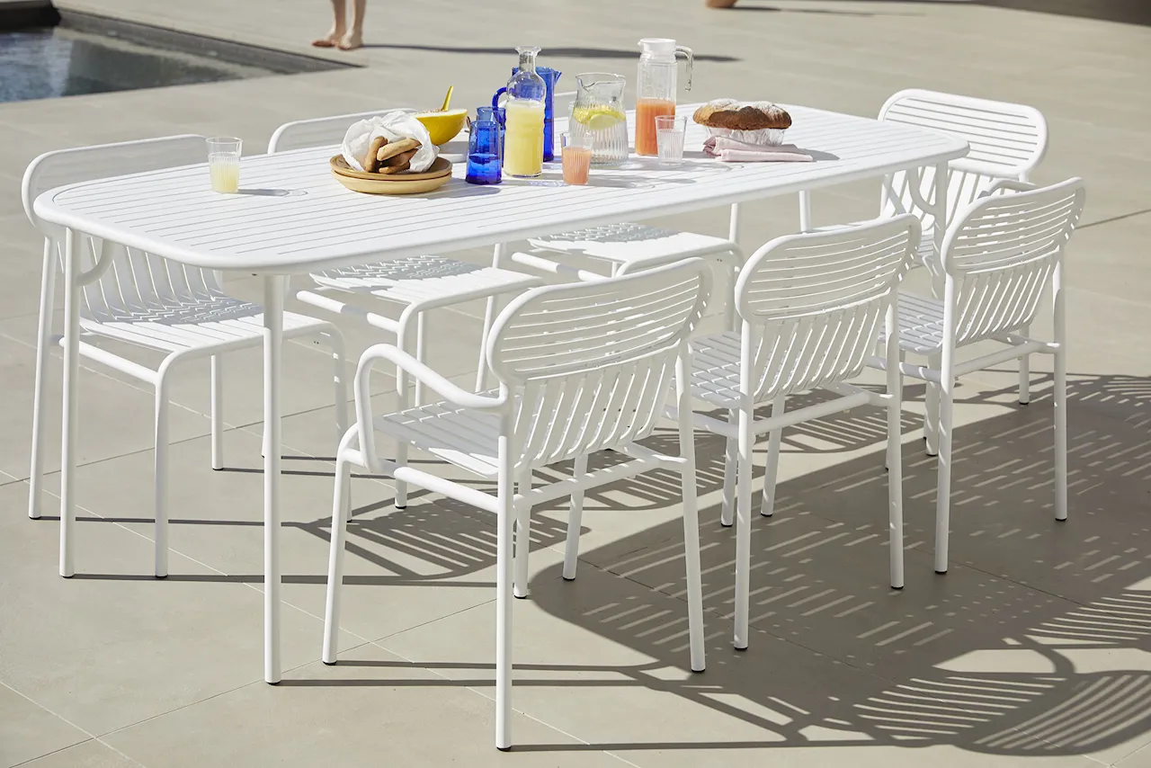 Week-End, Large Rectangular Table, White