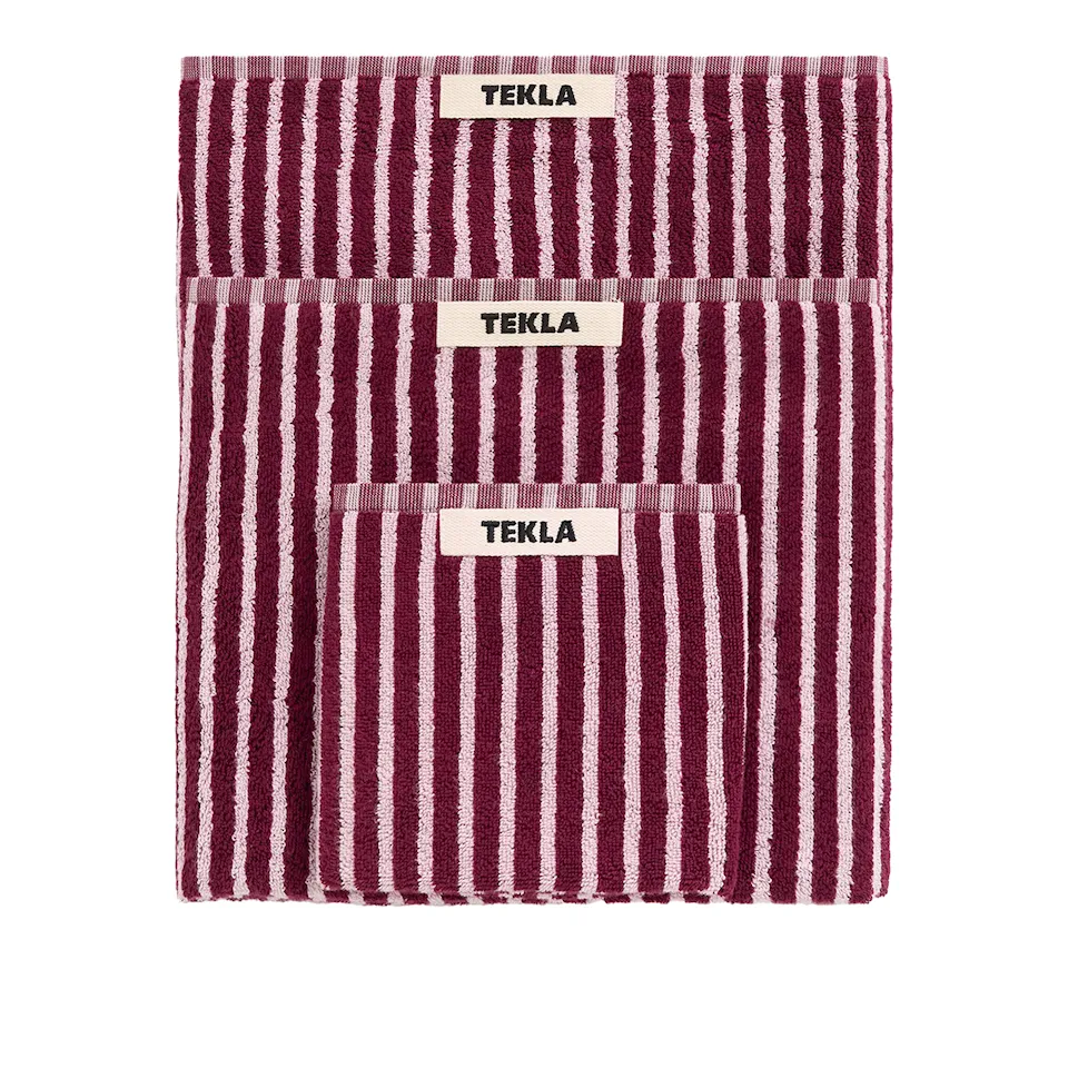 Terry Red & Rose Stripes håndkle