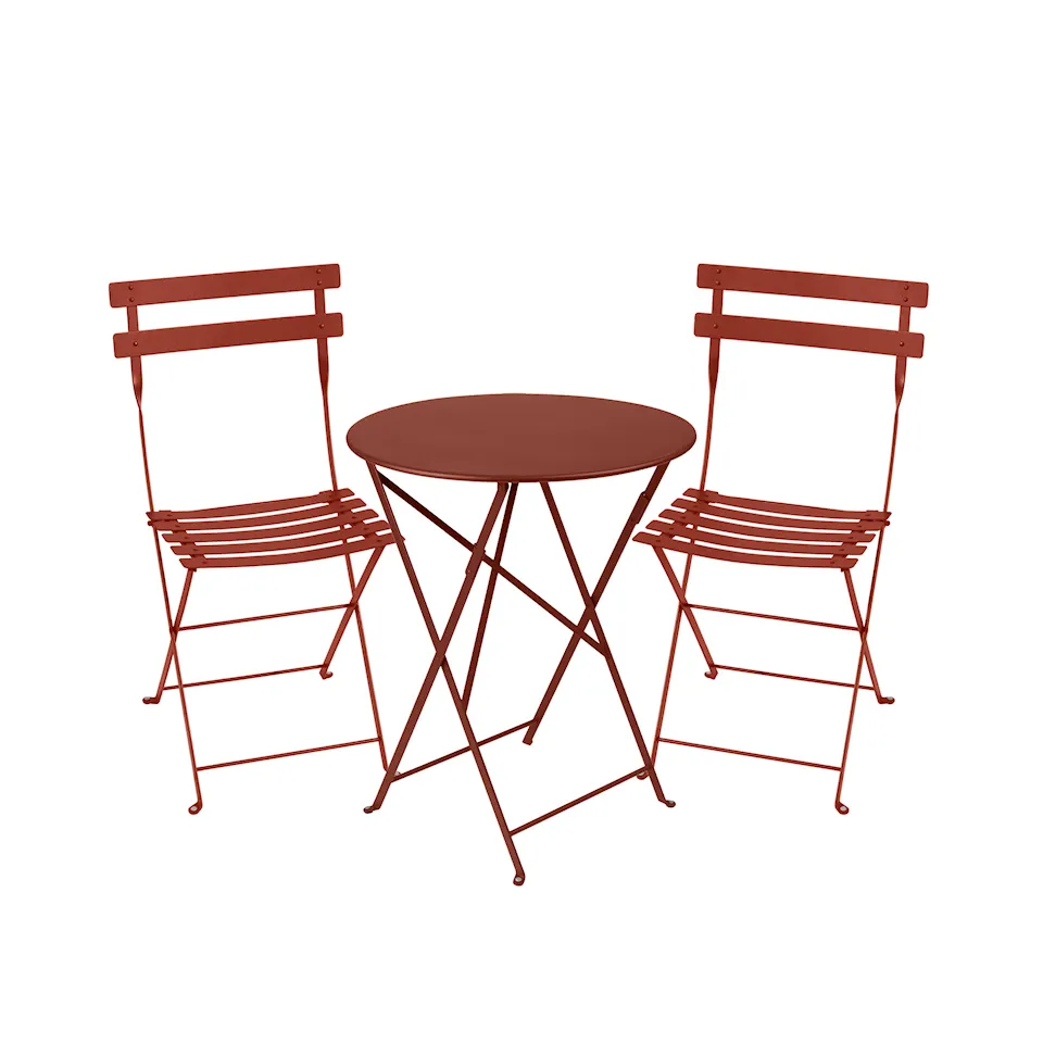 Bistro spisegruppe Ø60cm & 2 metall stoler