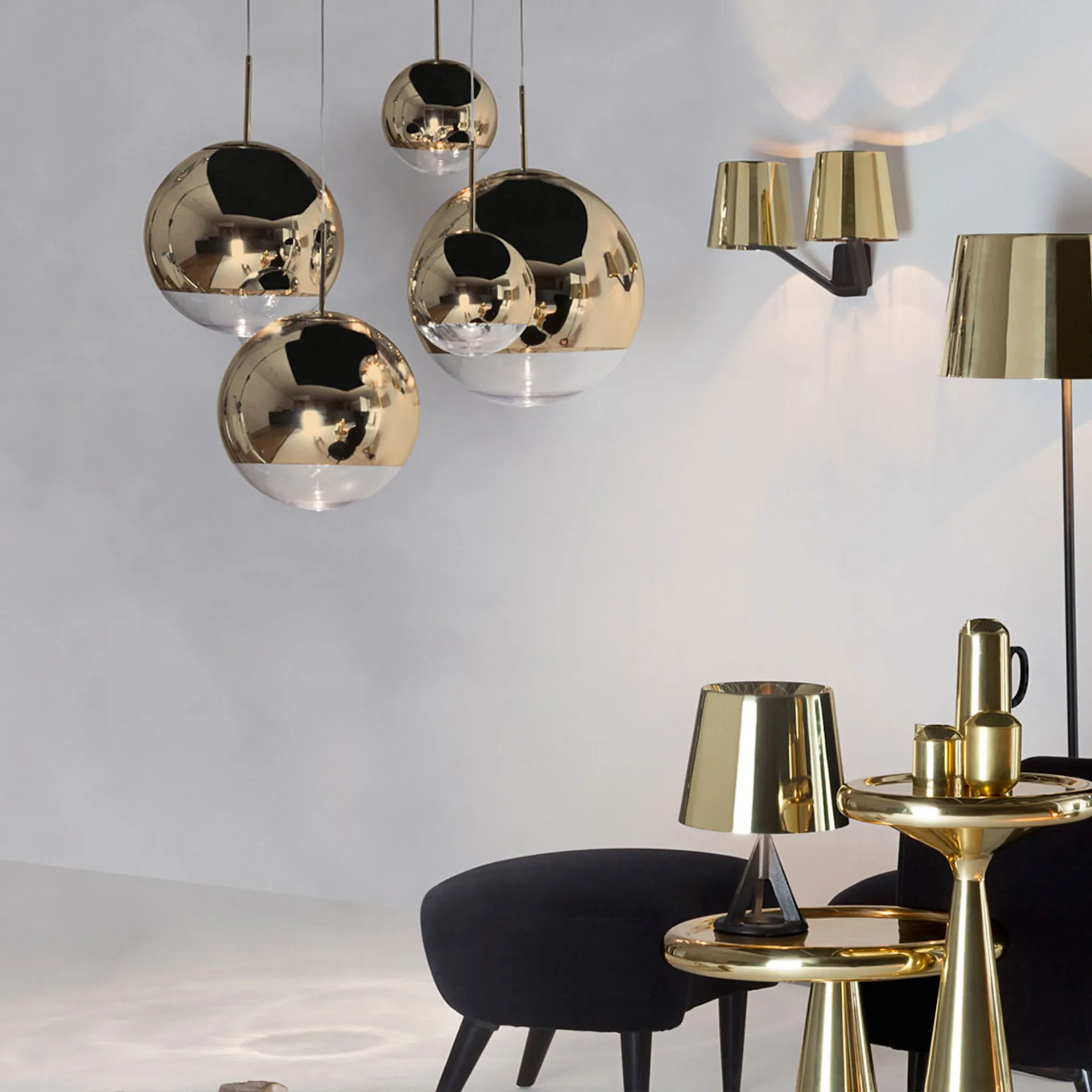 Mirror Ball 50 cm PendMauren, Gull - Tom Dixon - NO GA