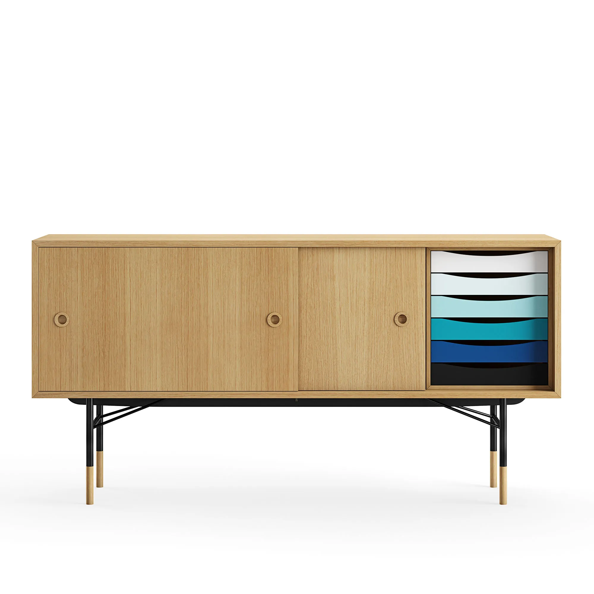 Sideboard Cold med lådor Dark oiled oak Veneer - 1