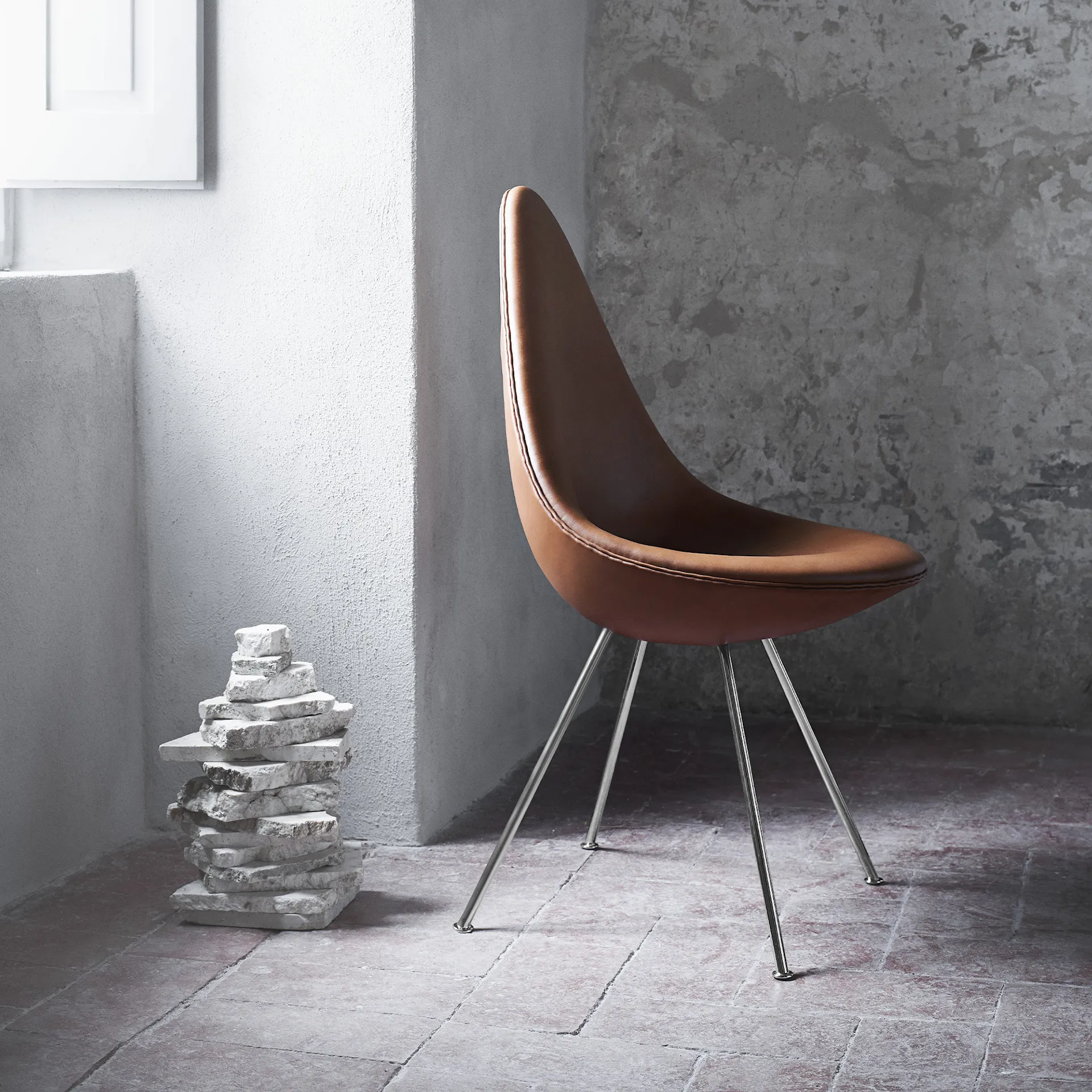 3110 Droppen stol fulltrukket - Fritz Hansen - Arne Jacobsen - NO GA