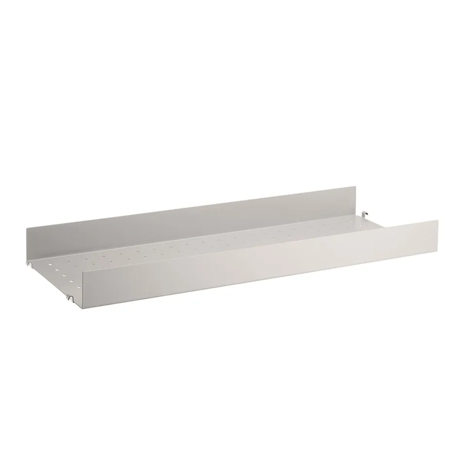 metallhylleplate 78x30cm hög kant beige