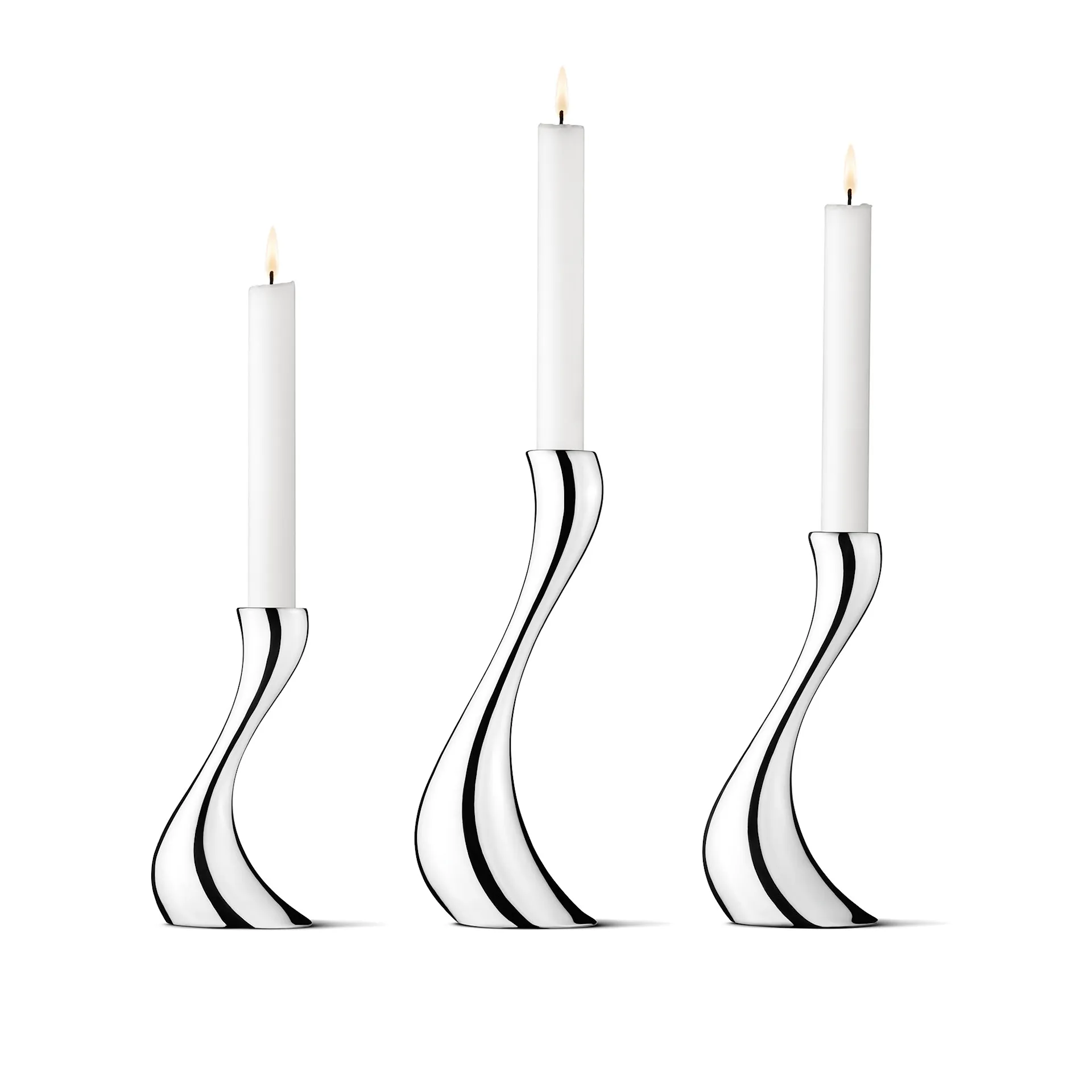 Cobra Candleholder Stainless Steel Small, Medium, Large - Georg Jensen - NO GA