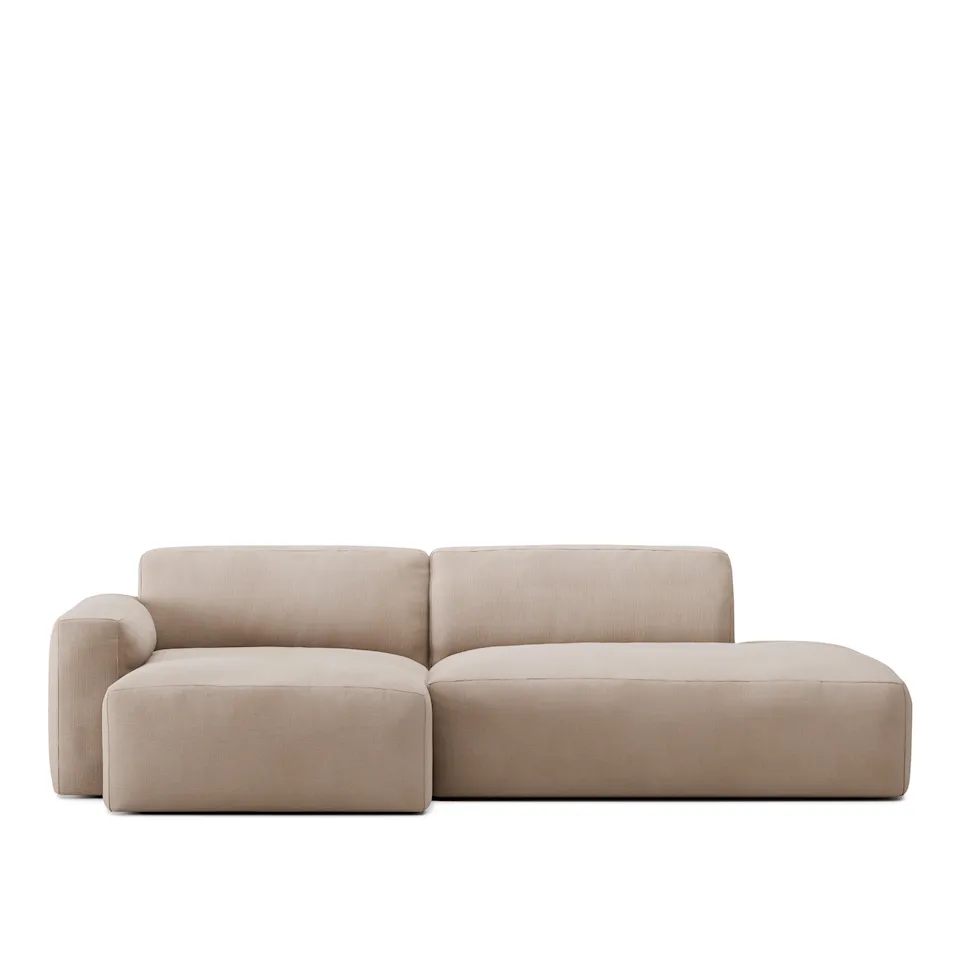 Brick 2-Seater Chaise Lounge Open End Right - Shadow Beige